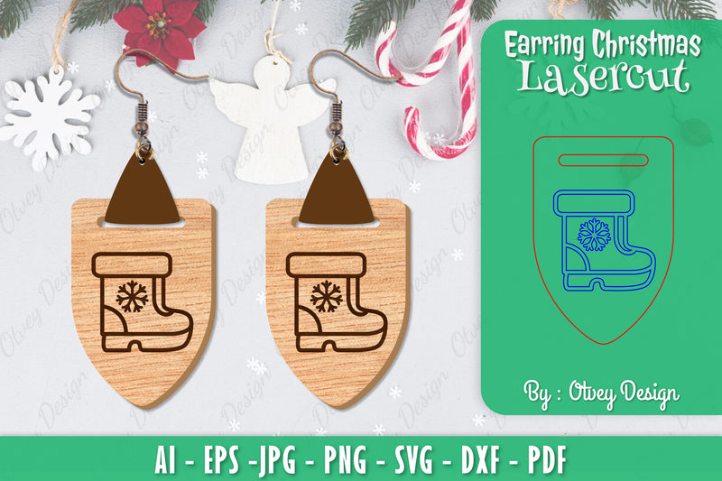 Christmas Earrings SVG Bundle 153 - CraftNest - Digital Crafting and Art