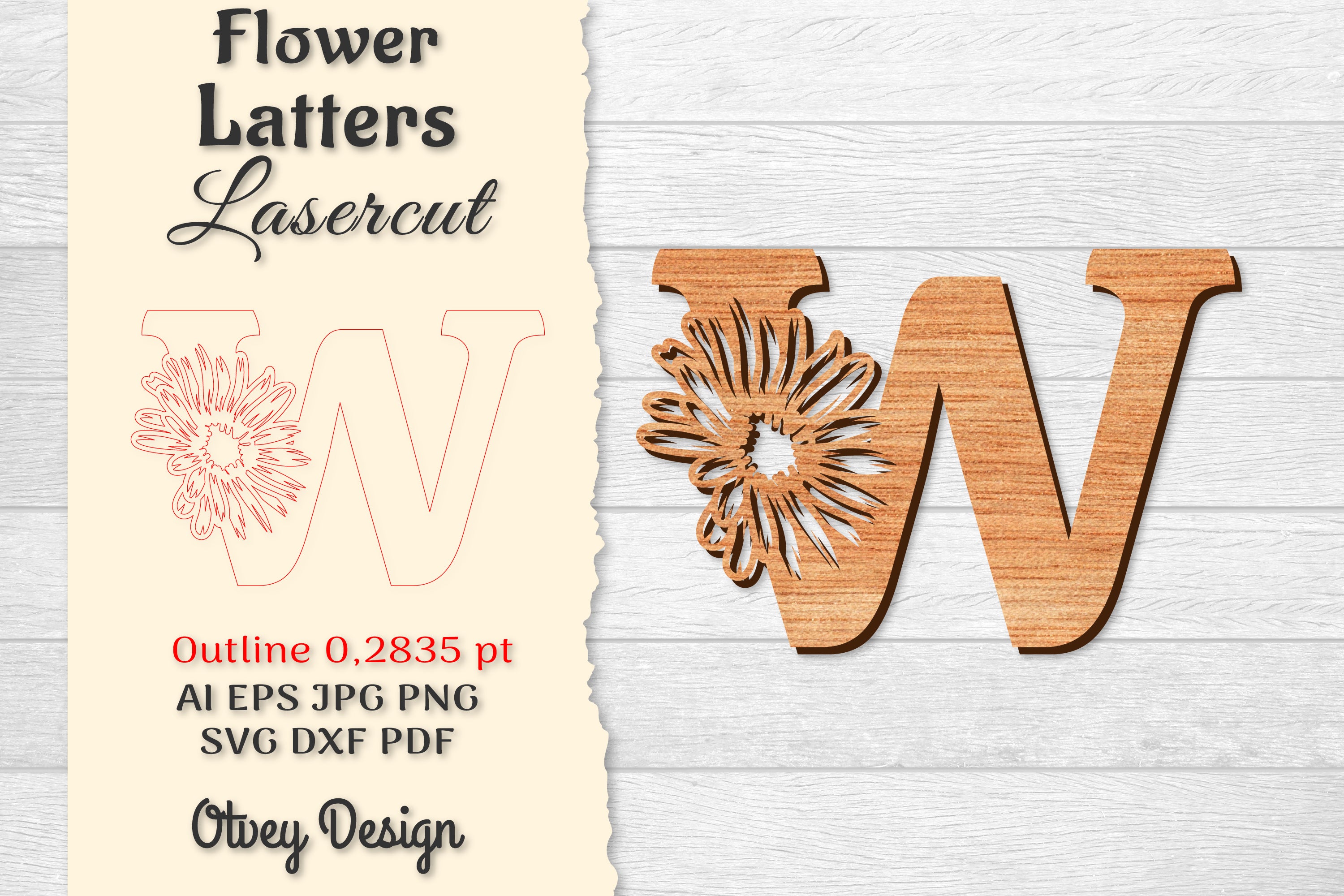 Flower Letters Laser Cut SVG Bundle 17 - CraftNest - Digital Crafting and Art