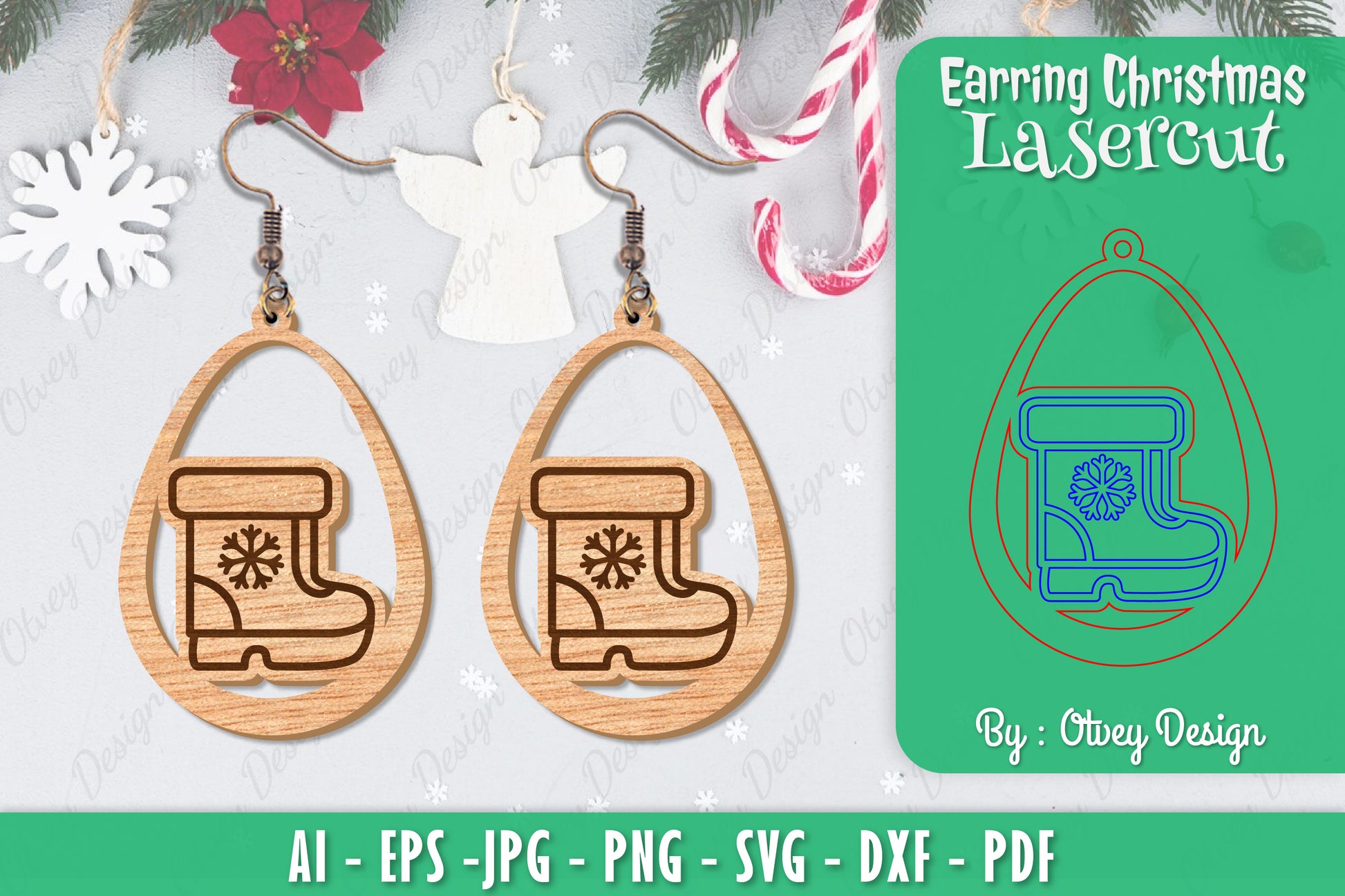 Christmas Earrings SVG Bundle 93 - CraftNest - Digital Crafting and Art