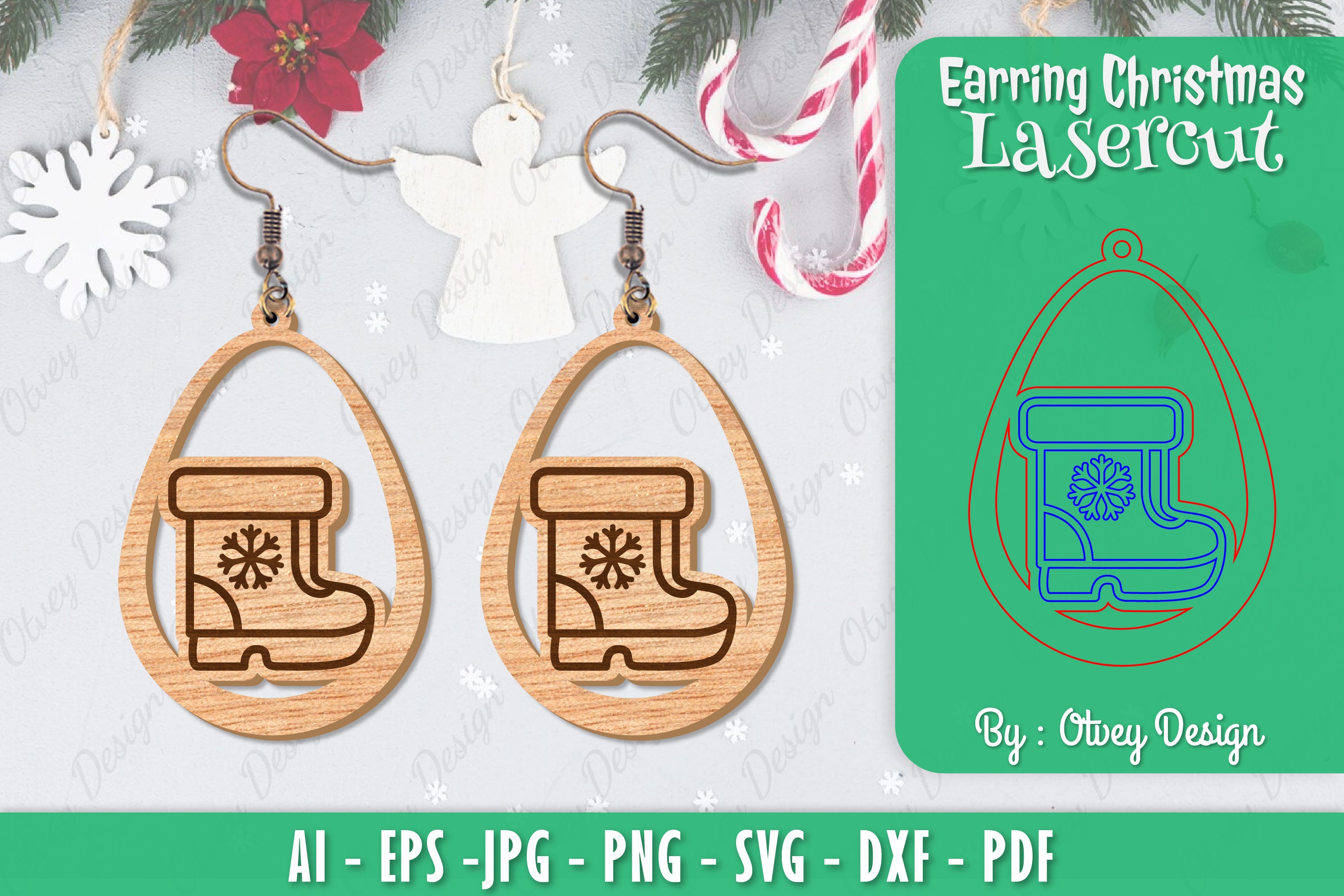 Christmas Earrings SVG Bundle 93 - CraftNest - Digital Crafting and Art