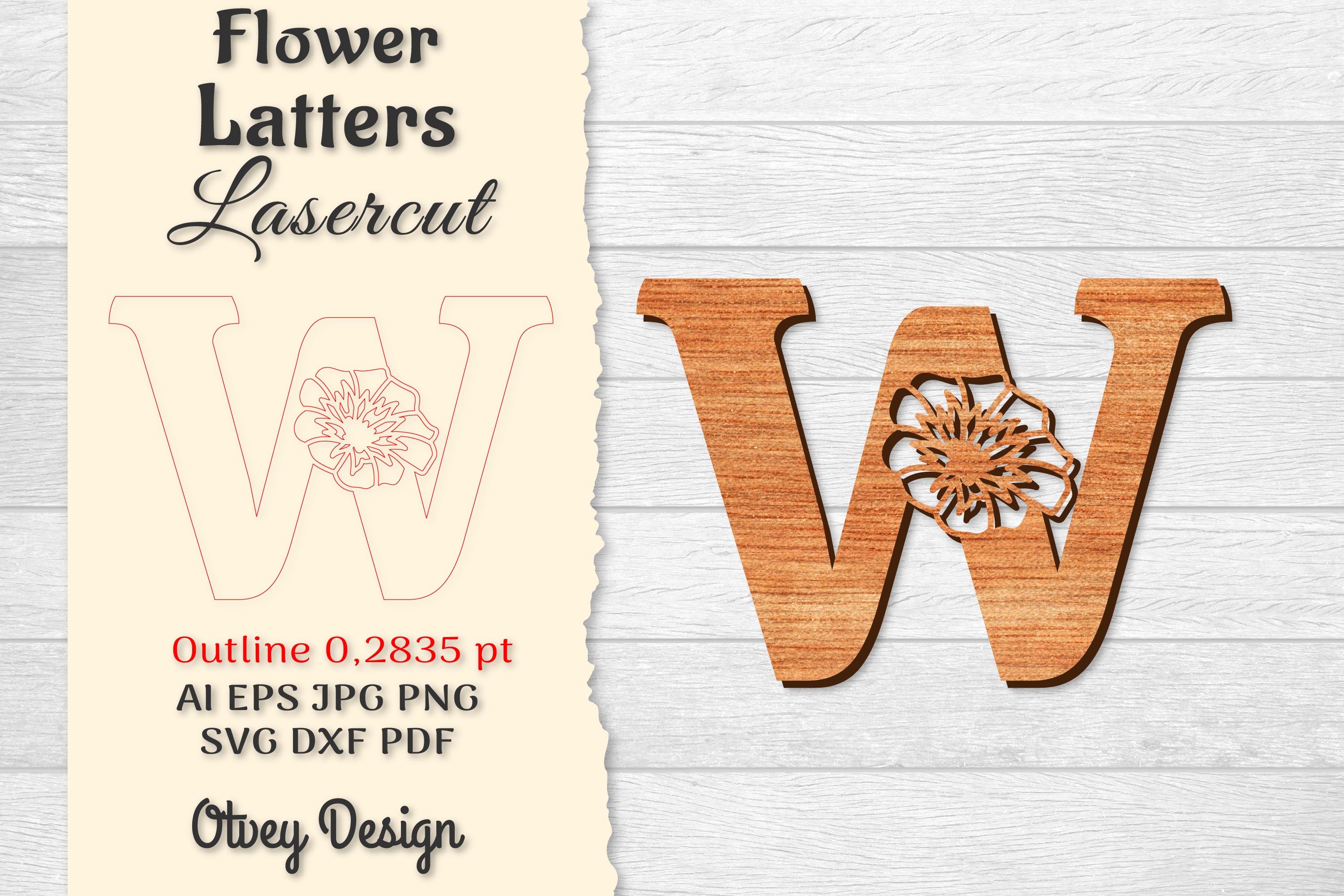 Flower Letters Laser Cut File SVG Bundle 14 - CraftNest - Digital Crafting and Art
