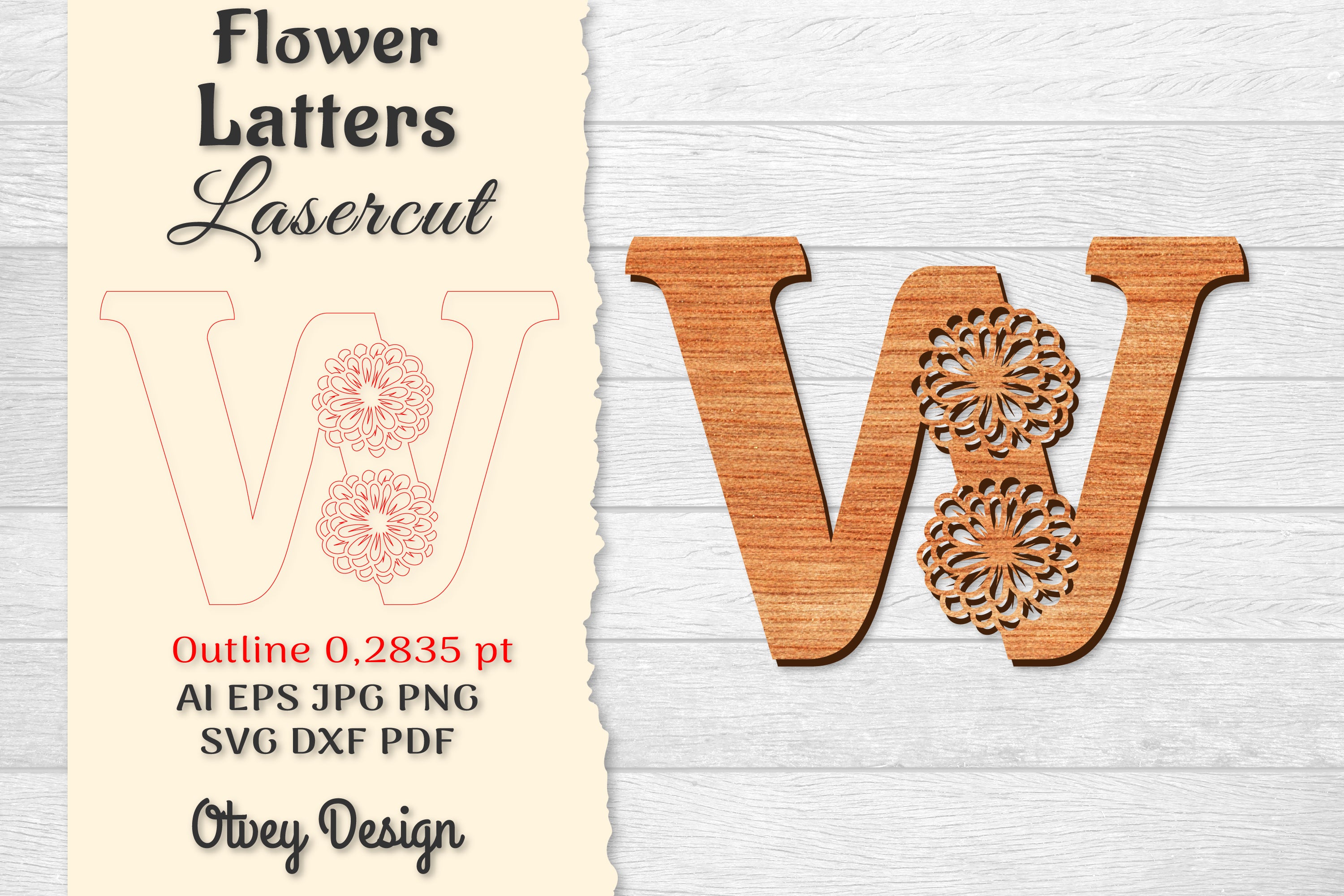 Flower Letters Laser Cut File SVG Bundle 28 - CraftNest - Digital Crafting and Art