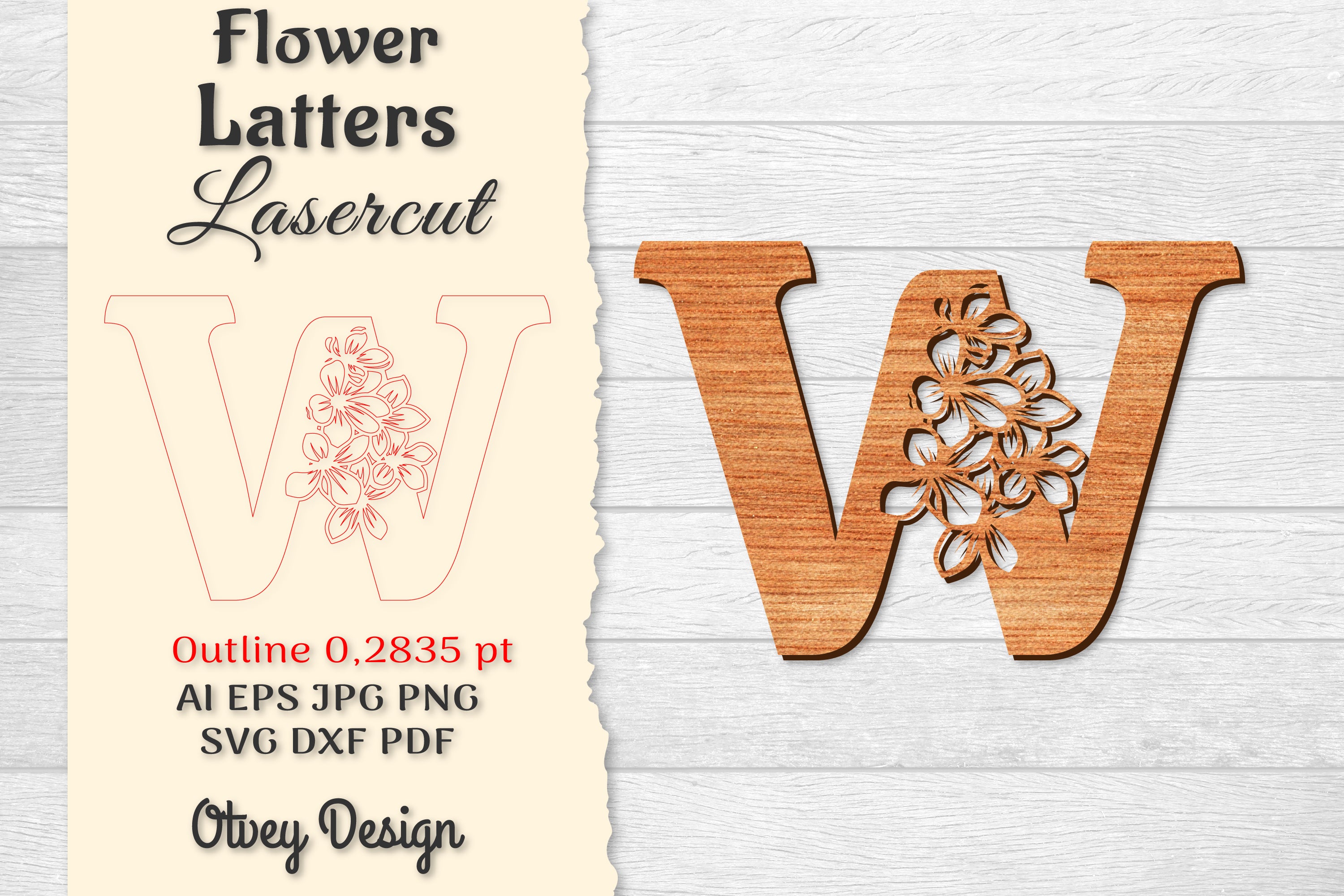 Flower Letters Laser Cut SVG Bundle 164 - CraftNest - Digital Crafting and Art