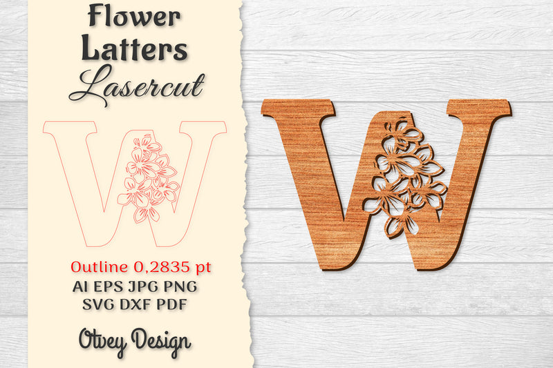 Flower Letters Laser Cut SVG Bundle 164 - CraftNest - Digital Crafting and Art