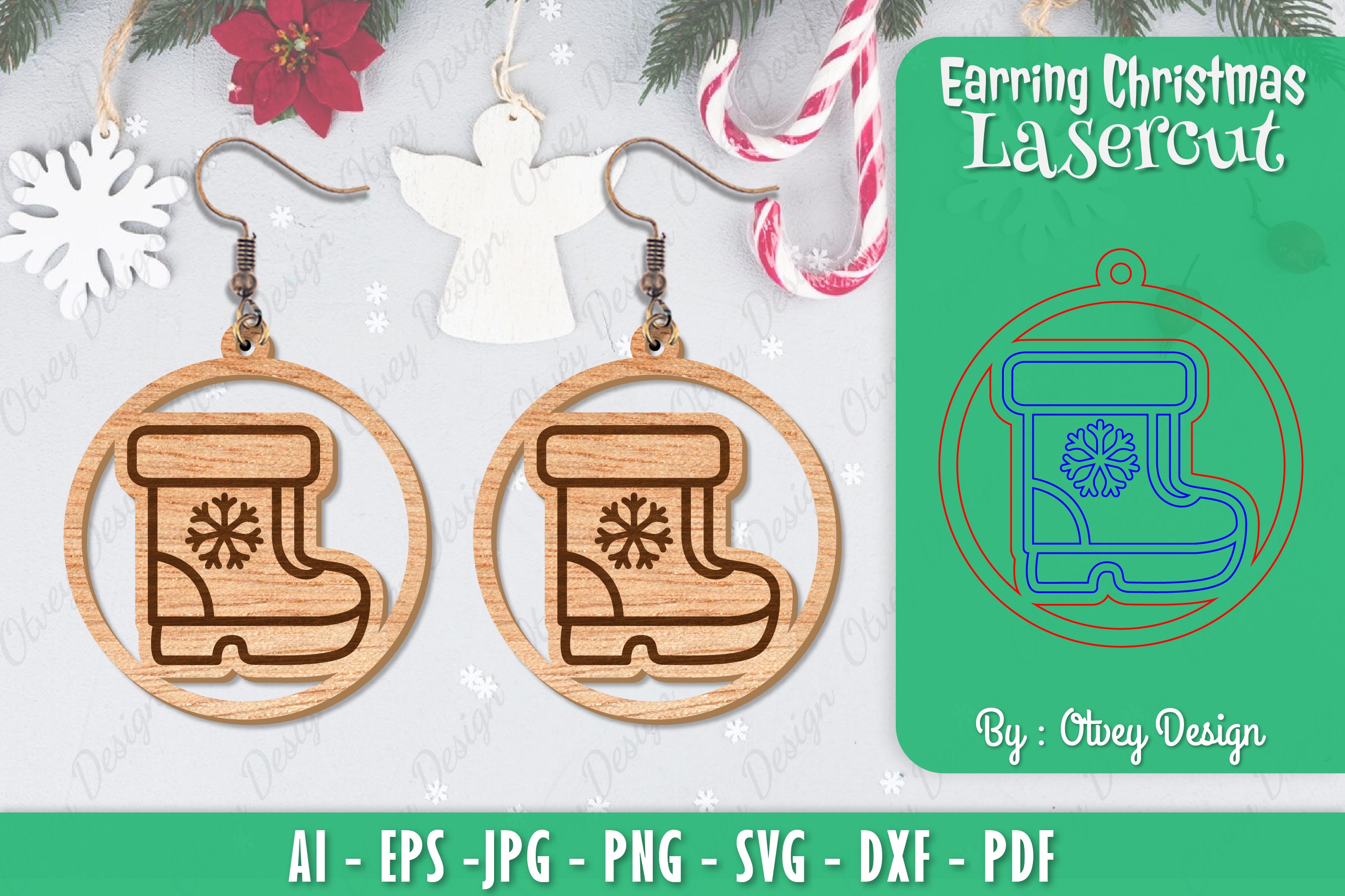Christmas Earrings SVG Bundle