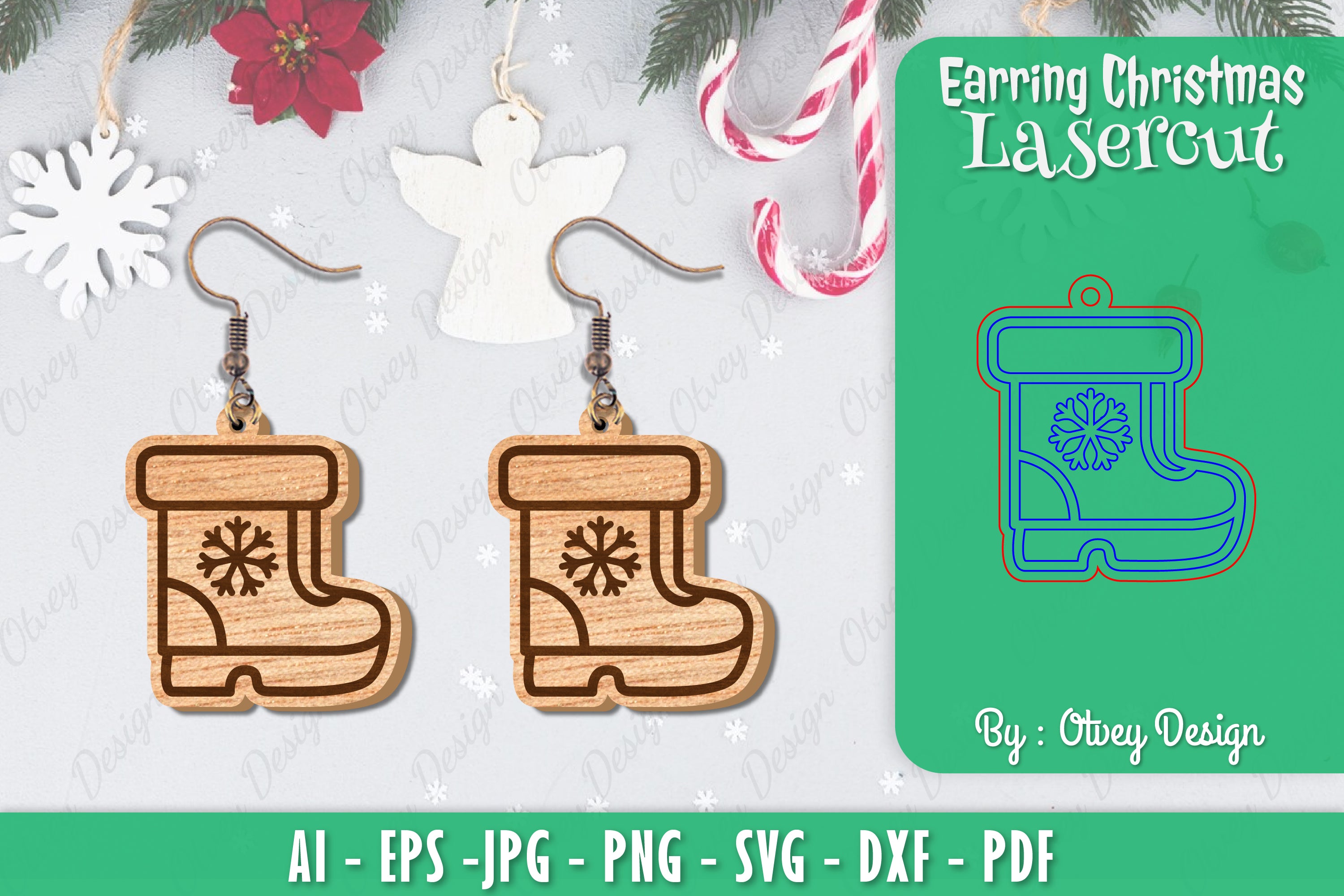 Christmas Earrings SVG Bundle