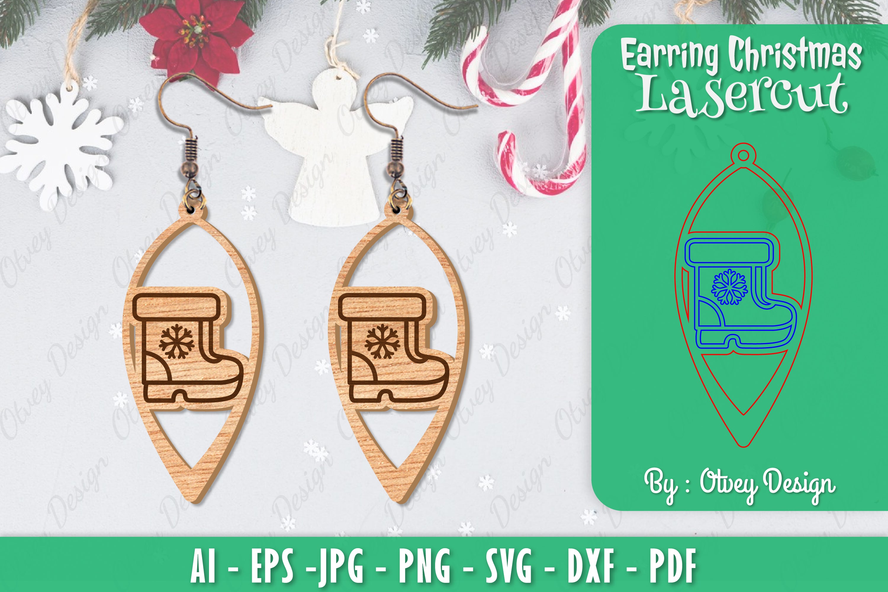Christmas Earrings SVG Bundle 63 - CraftNest - Digital Crafting and Art