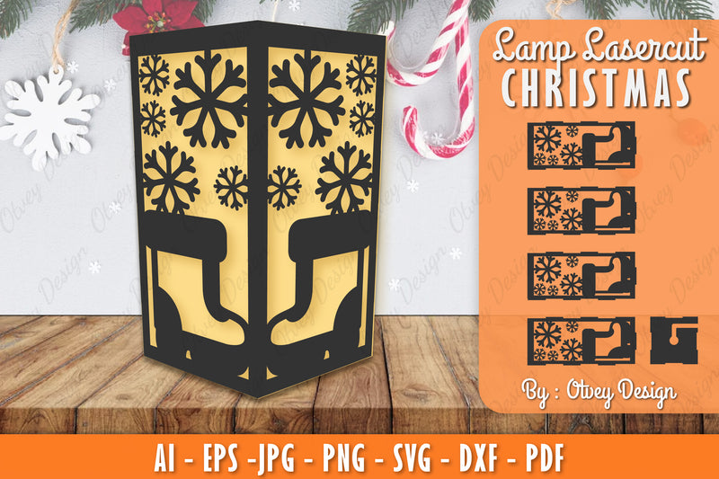 Christmas Lamp Lasercut SVG Bundle 16 - CraftNest - Digital Crafting and Art