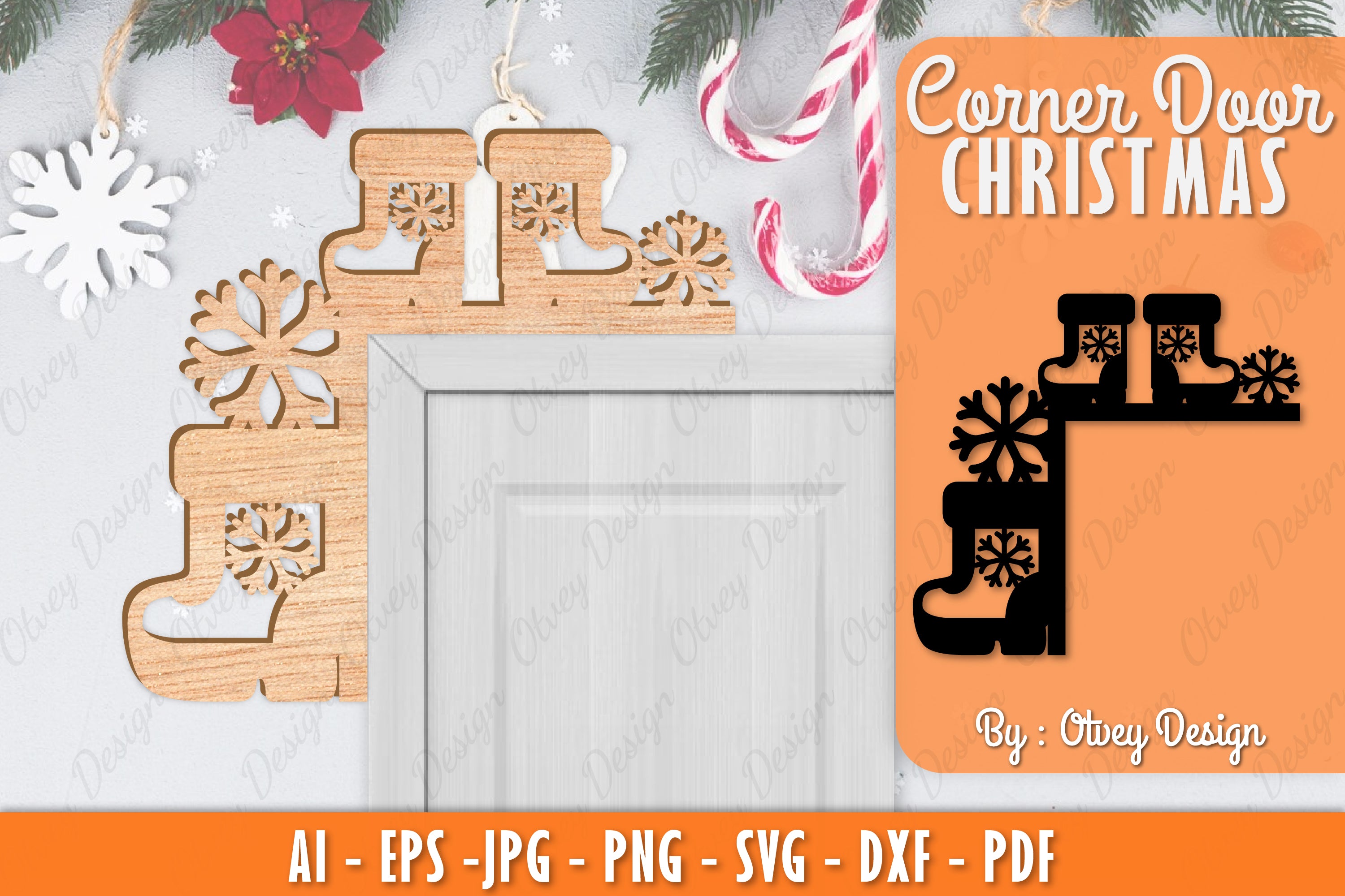 Christmas Corner Door SVG Bundle 16 - CraftNest - Digital Crafting and Art