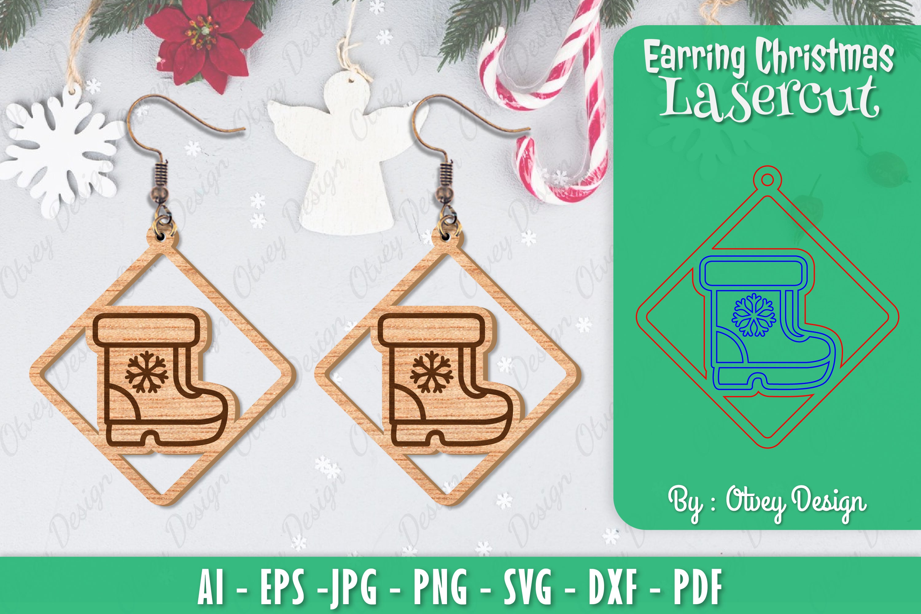 Christmas Earrings SVG Bundle