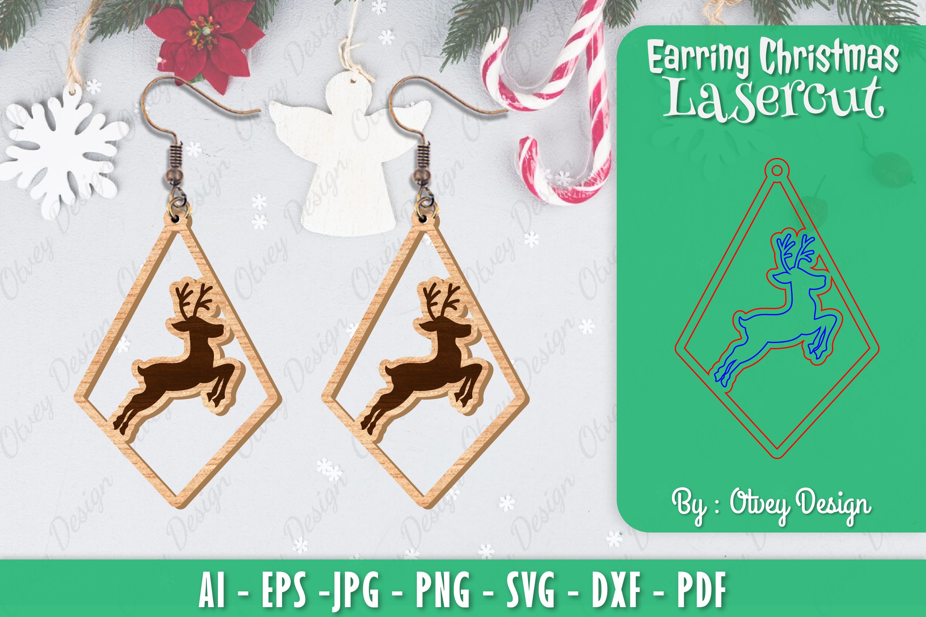 Christmas Earrings SVG Bundle 34 - CraftNest - Digital Crafting and Art