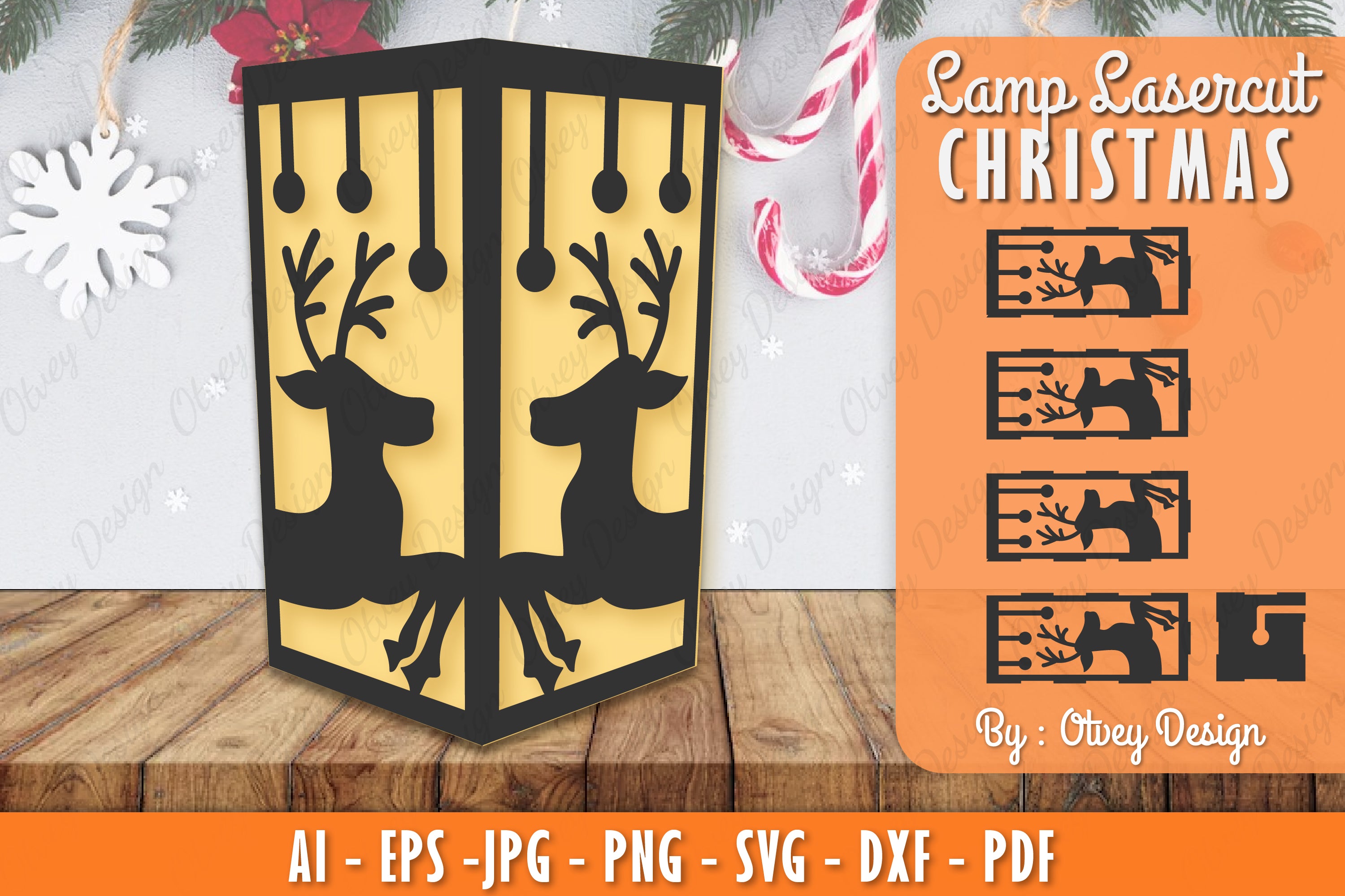 Christmas Lamp Lasercut SVG Bundle 17 - CraftNest - Digital Crafting and Art