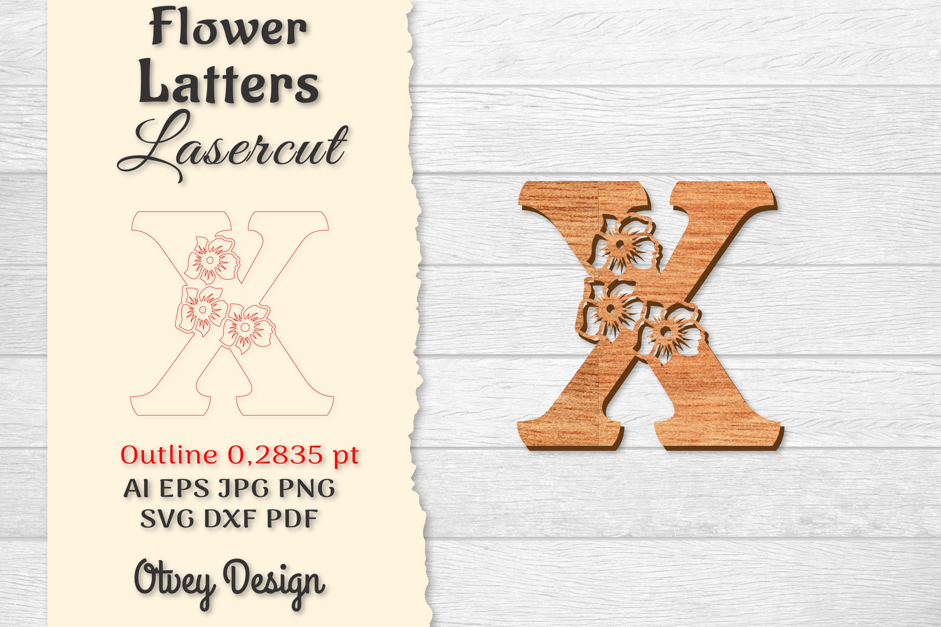 Flower Letters Laser Cut SVG Bundle 139 - CraftNest - Digital Crafting and Art