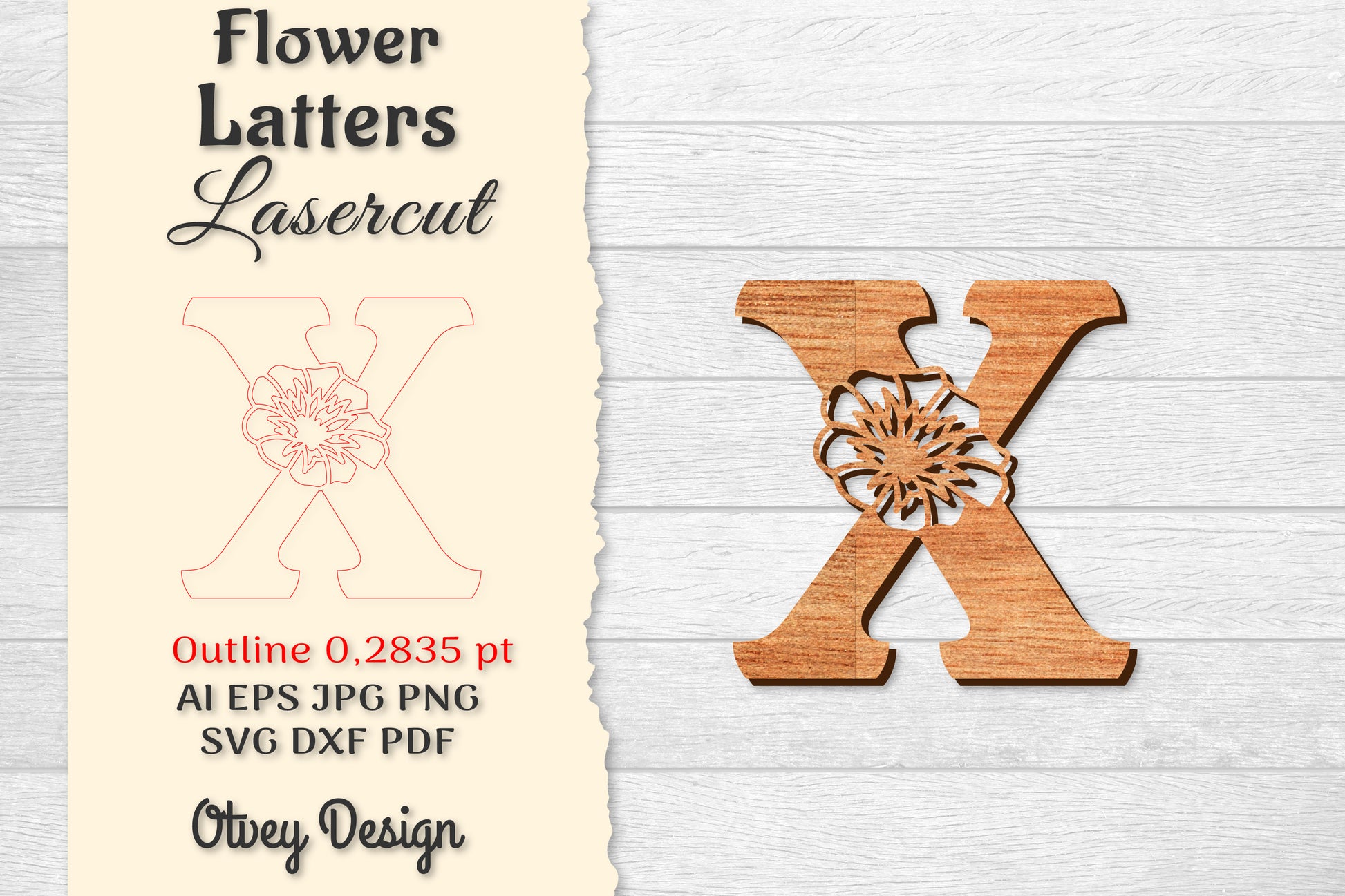 Flower Letters Laser Cut File SVG Bundle 15 - CraftNest - Digital Crafting and Art