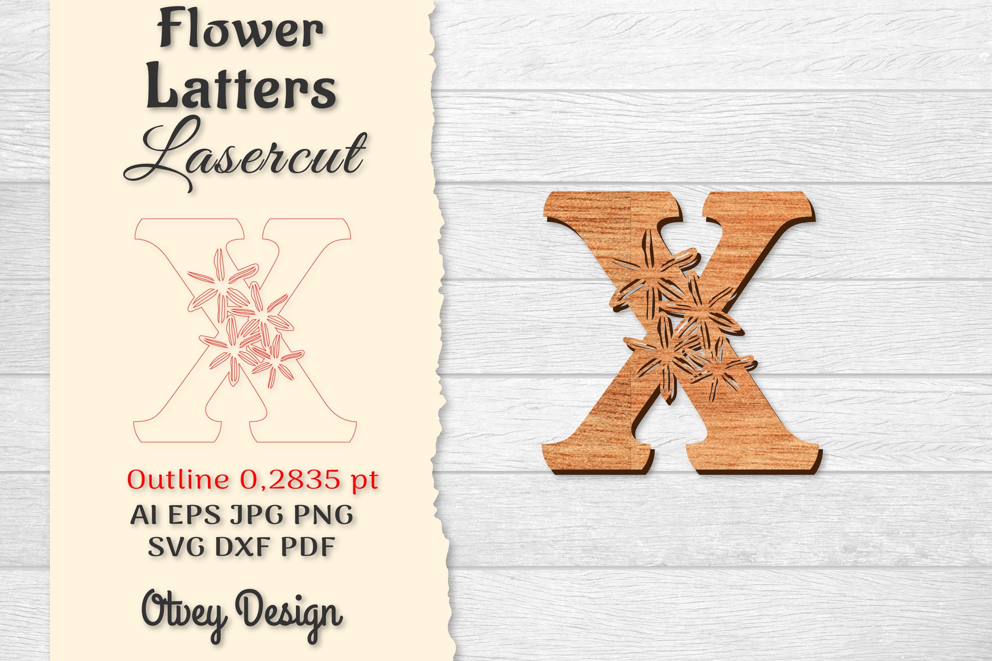 Flower Letters Laser Cut SVG Bundle 59 - CraftNest - Digital Crafting and Art