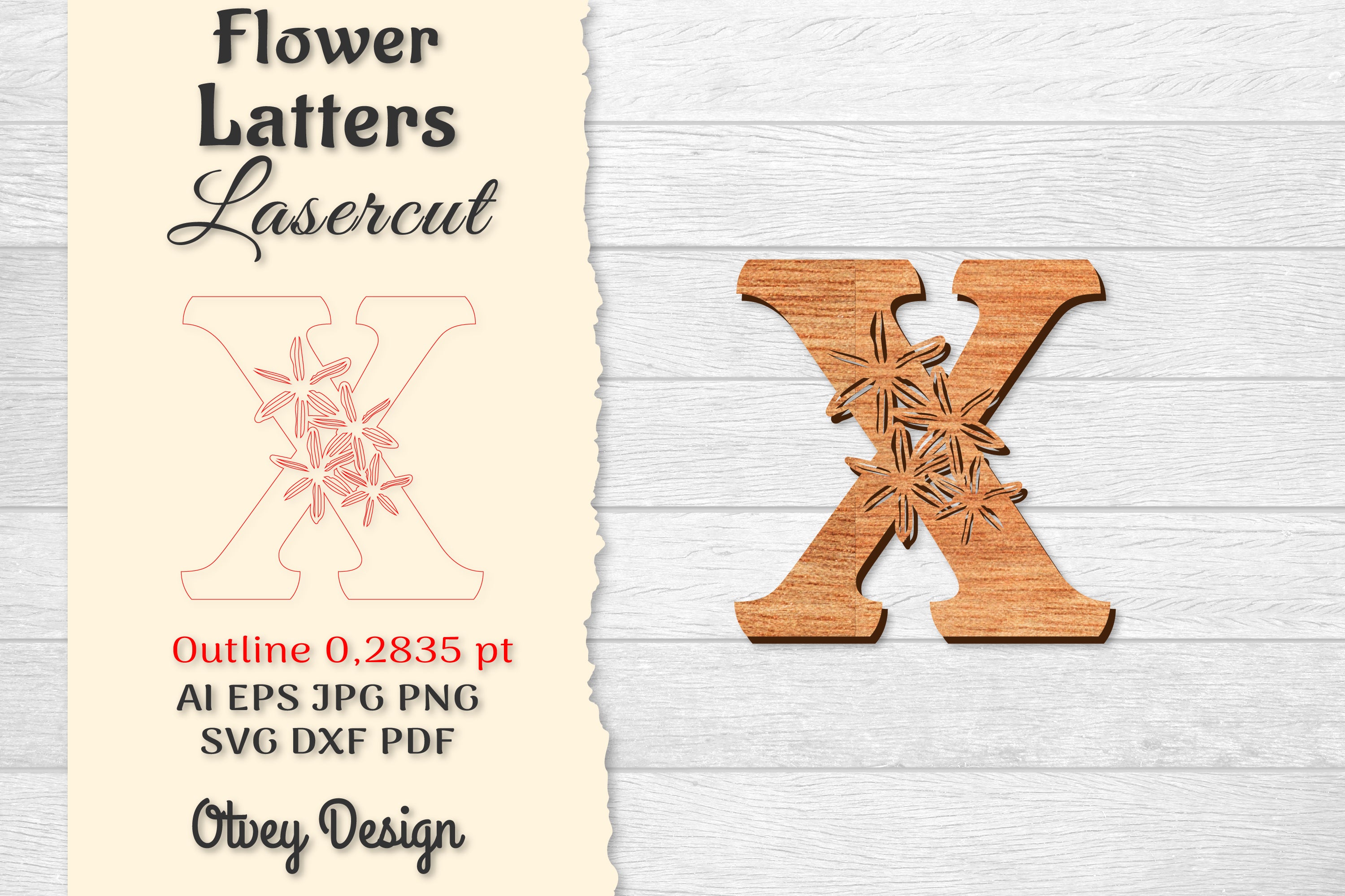 Flower Letters Laser Cut SVG Bundle 59 - CraftNest - Digital Crafting and Art