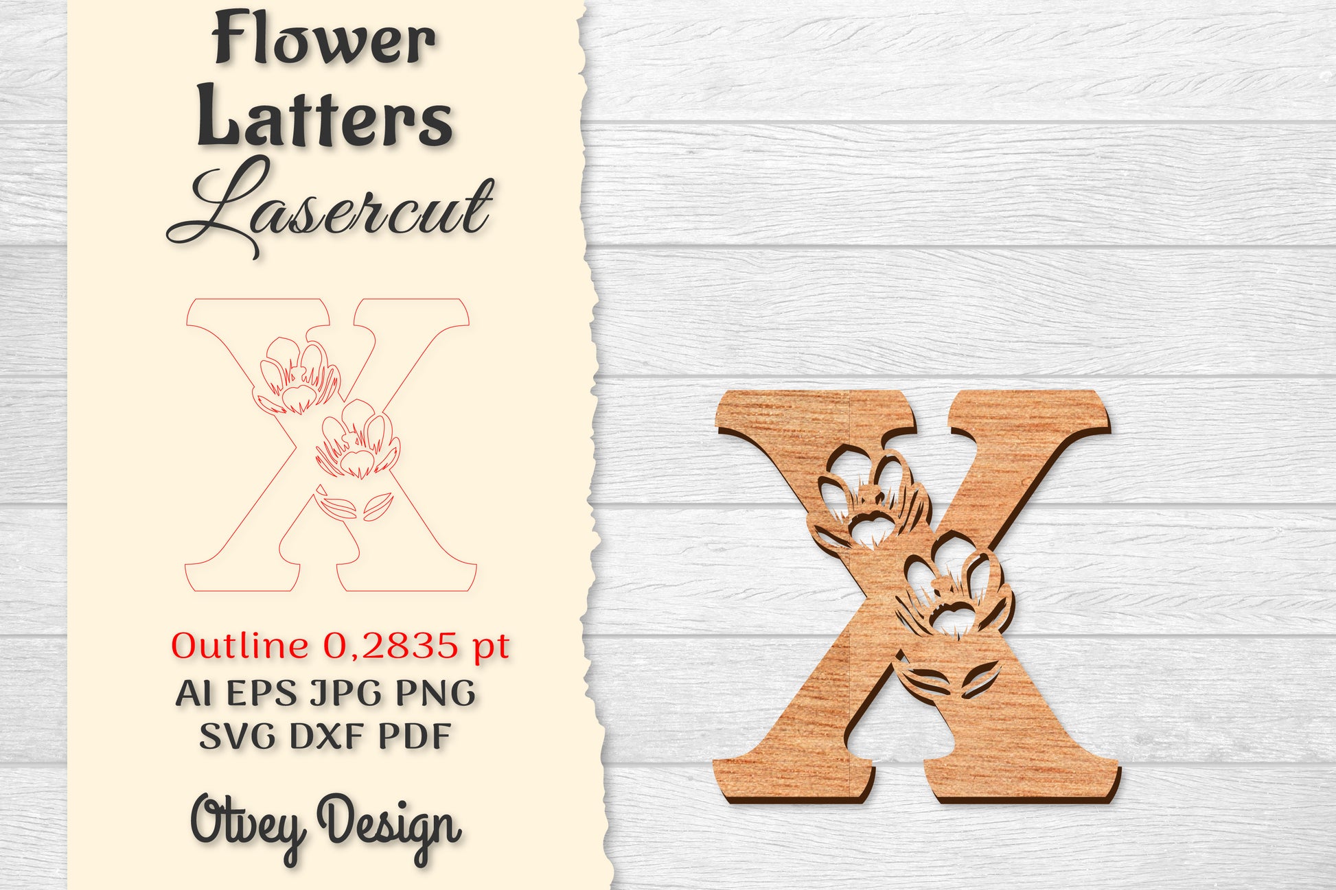 Flower Letters Laser Cut SVG Bundle 104 - CraftNest - Digital Crafting and Art