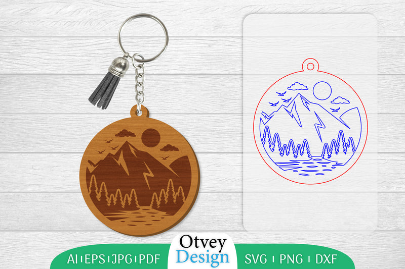 Sunset Mountain Keychain SVG Bundle 1 - CraftNest - Digital Crafting and Art