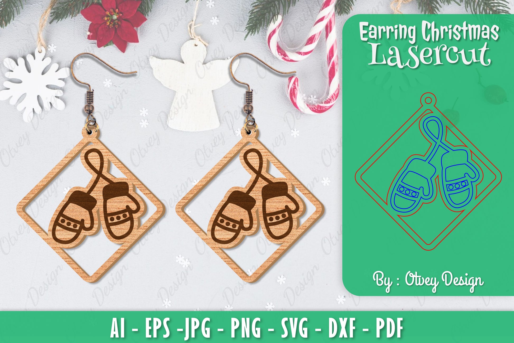Christmas Earrings SVG Bundle 5 - CraftNest - Digital Crafting and Art
