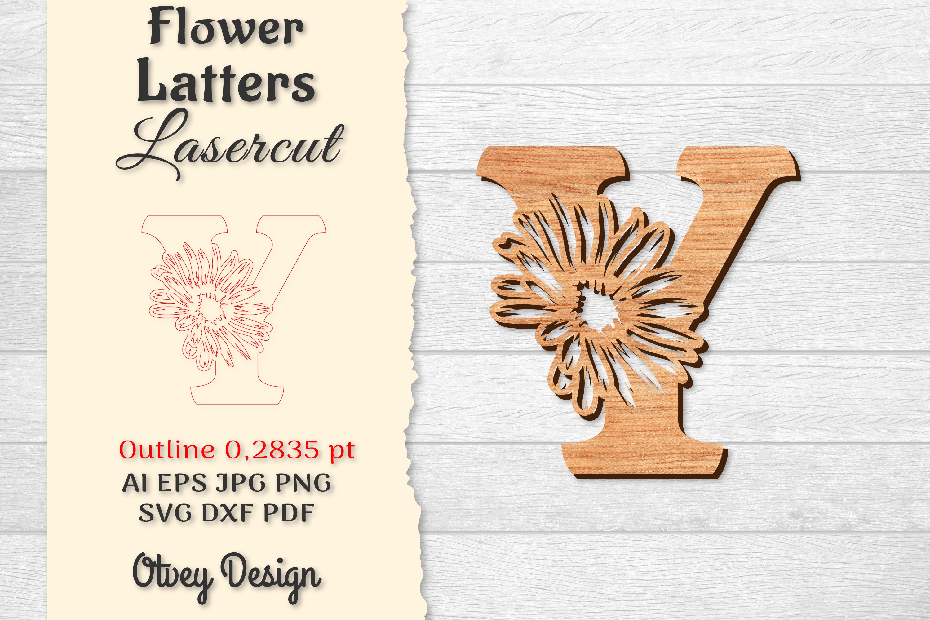 Flower Letters Laser Cut SVG Bundle 19 - CraftNest - Digital Crafting and Art