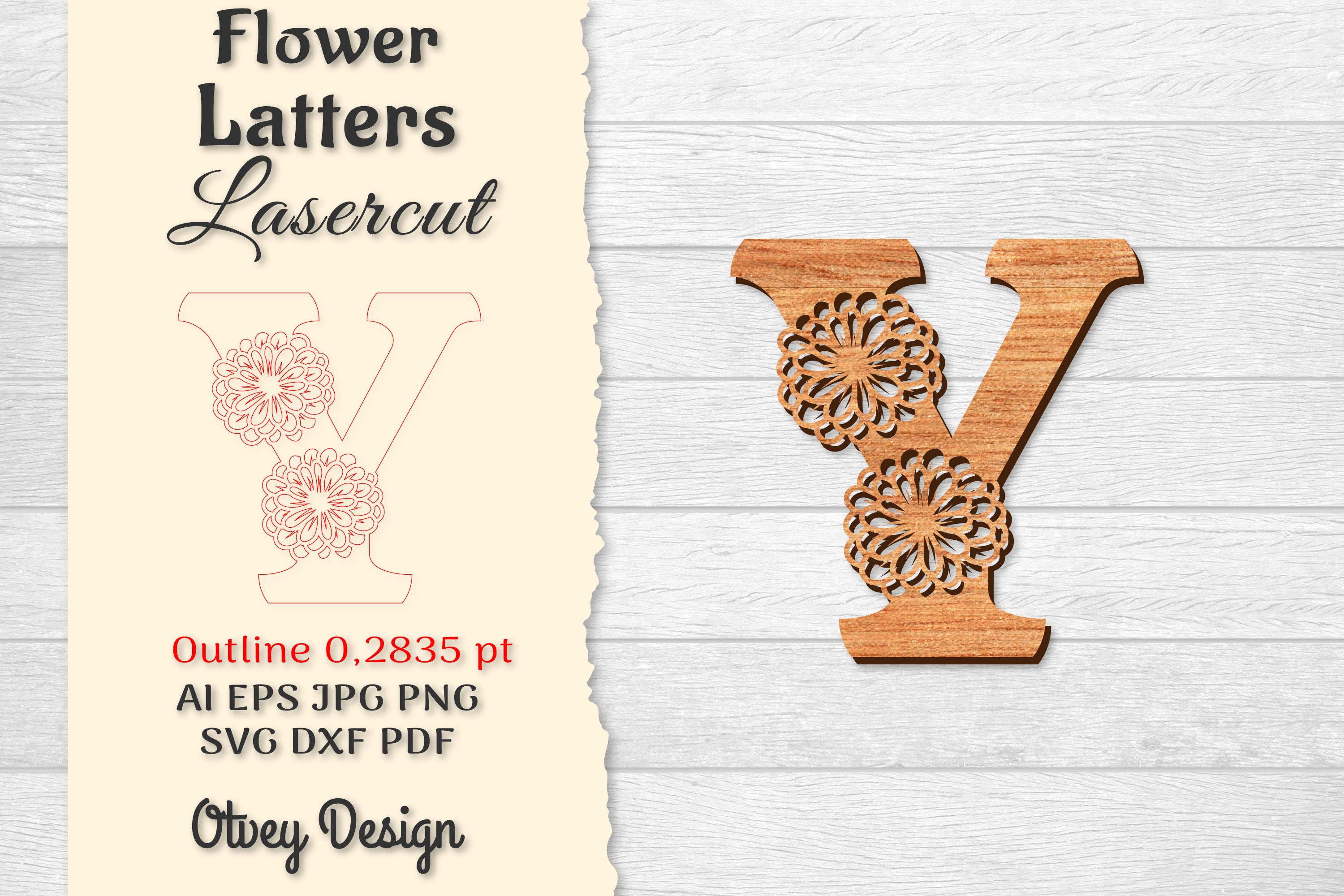 Flower Letters Laser Cut SVG Bundle 48 - CraftNest - Digital Crafting and Art