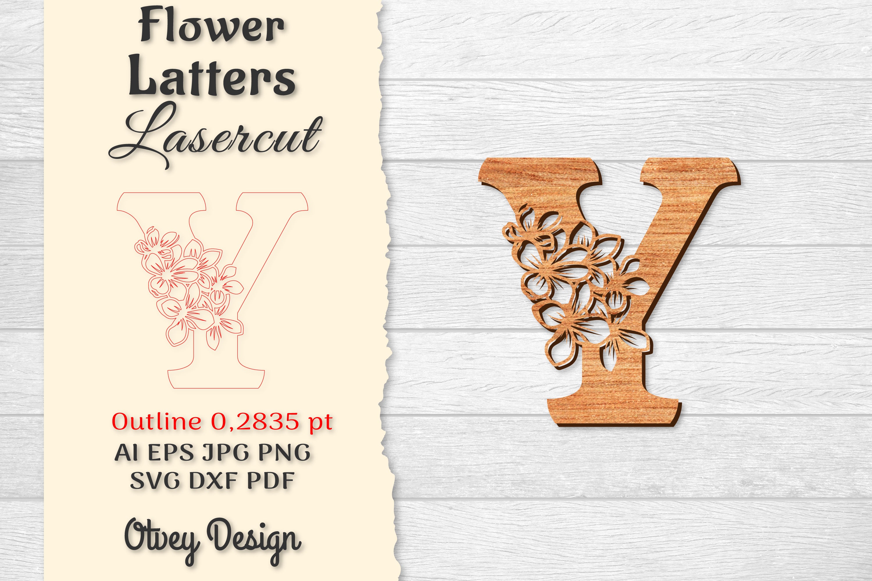 Flower Letters Laser Cut SVG Bundle 166 - CraftNest - Digital Crafting and Art