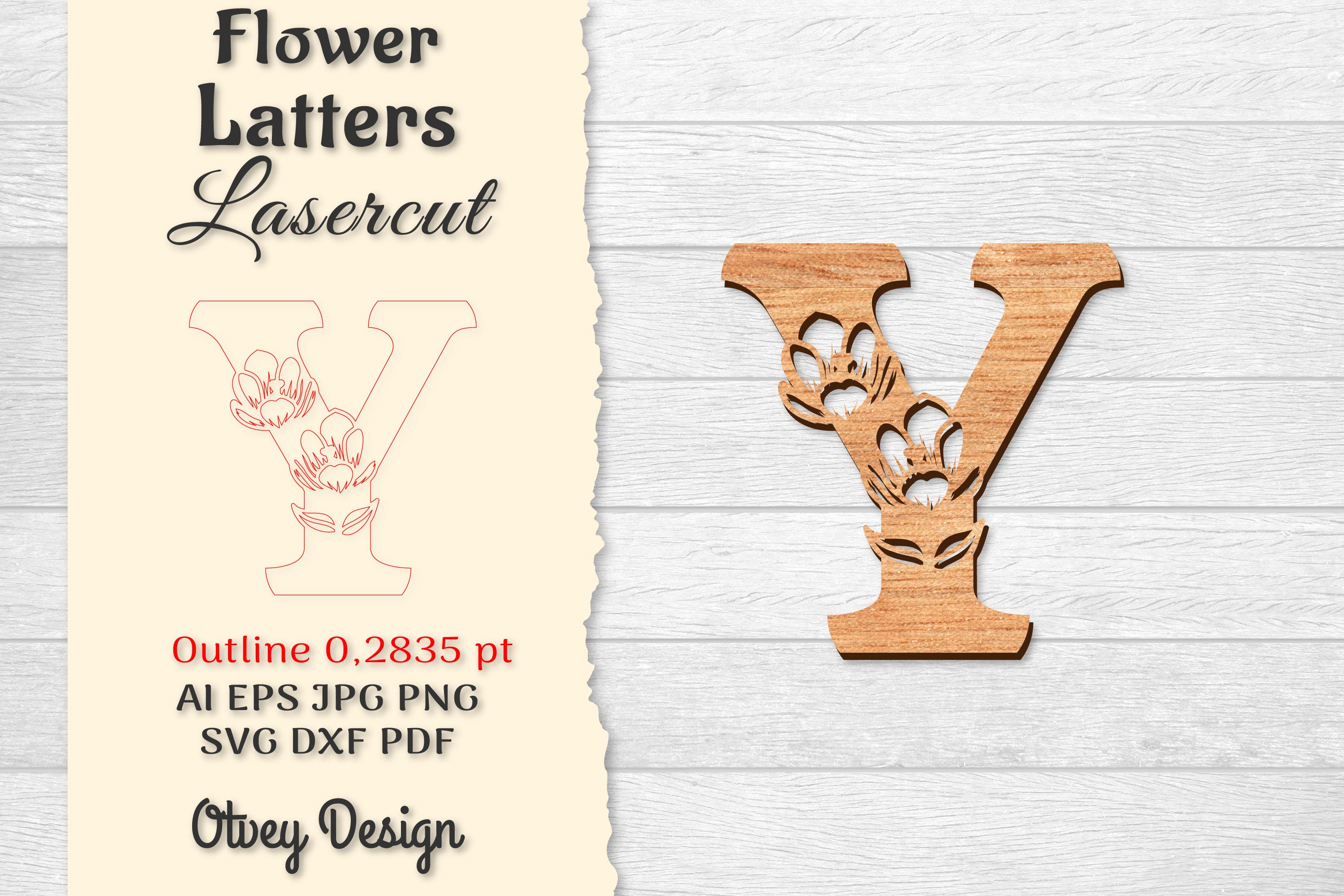Flower Letters Laser Cut File SVG Bundle 100 - CraftNest - Digital Crafting and Art