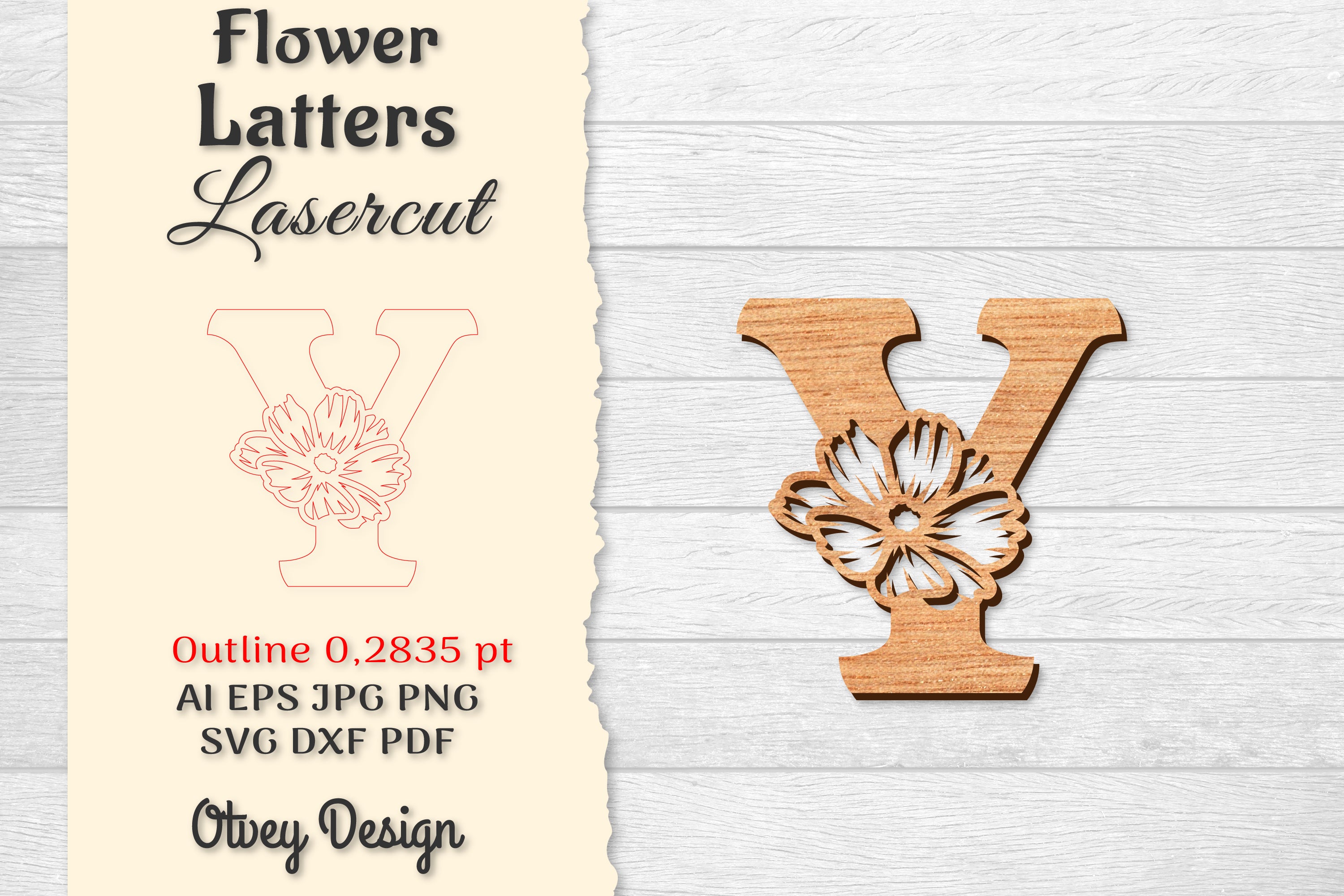 Flower Letters Laser Cut File SVG Bundle 62 - CraftNest - Digital Crafting and Art