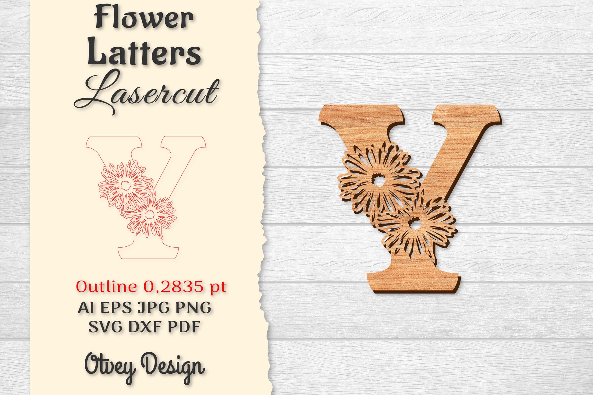 Flower Letters Laser Cut File SVG Bundle 77 - CraftNest - Digital Crafting and Art