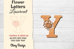 Flower Letters Laser Cut SVG Bundle 35 - CraftNest - Digital Crafting and Art