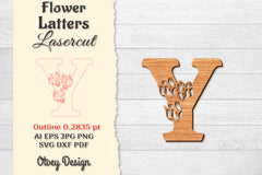 Flower Letters Laser Cut SVG Bundle 122 - CraftNest - Digital Crafting and Art