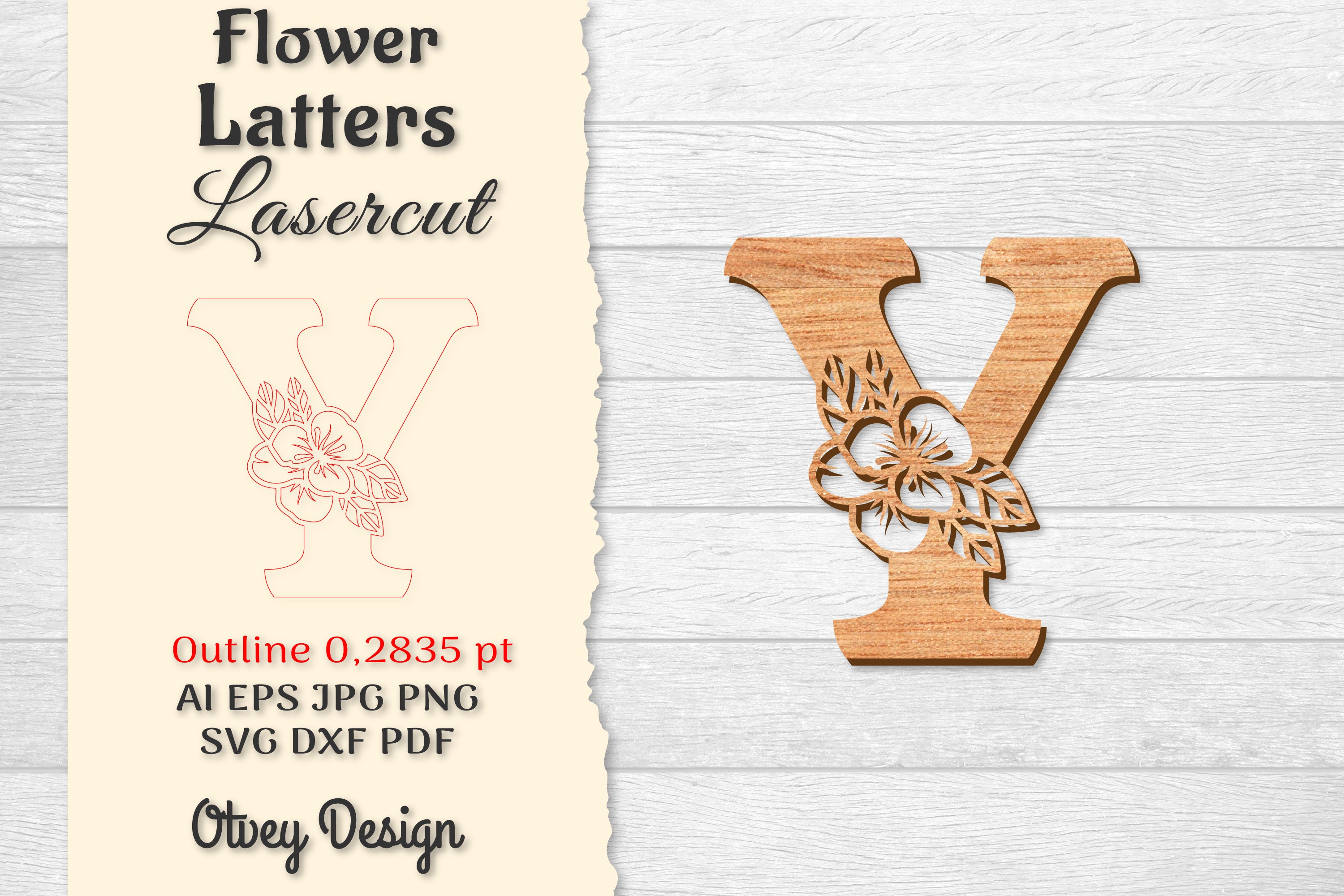 Flower Letters Laser Cut SVG Bundle 86 - CraftNest - Digital Crafting and Art