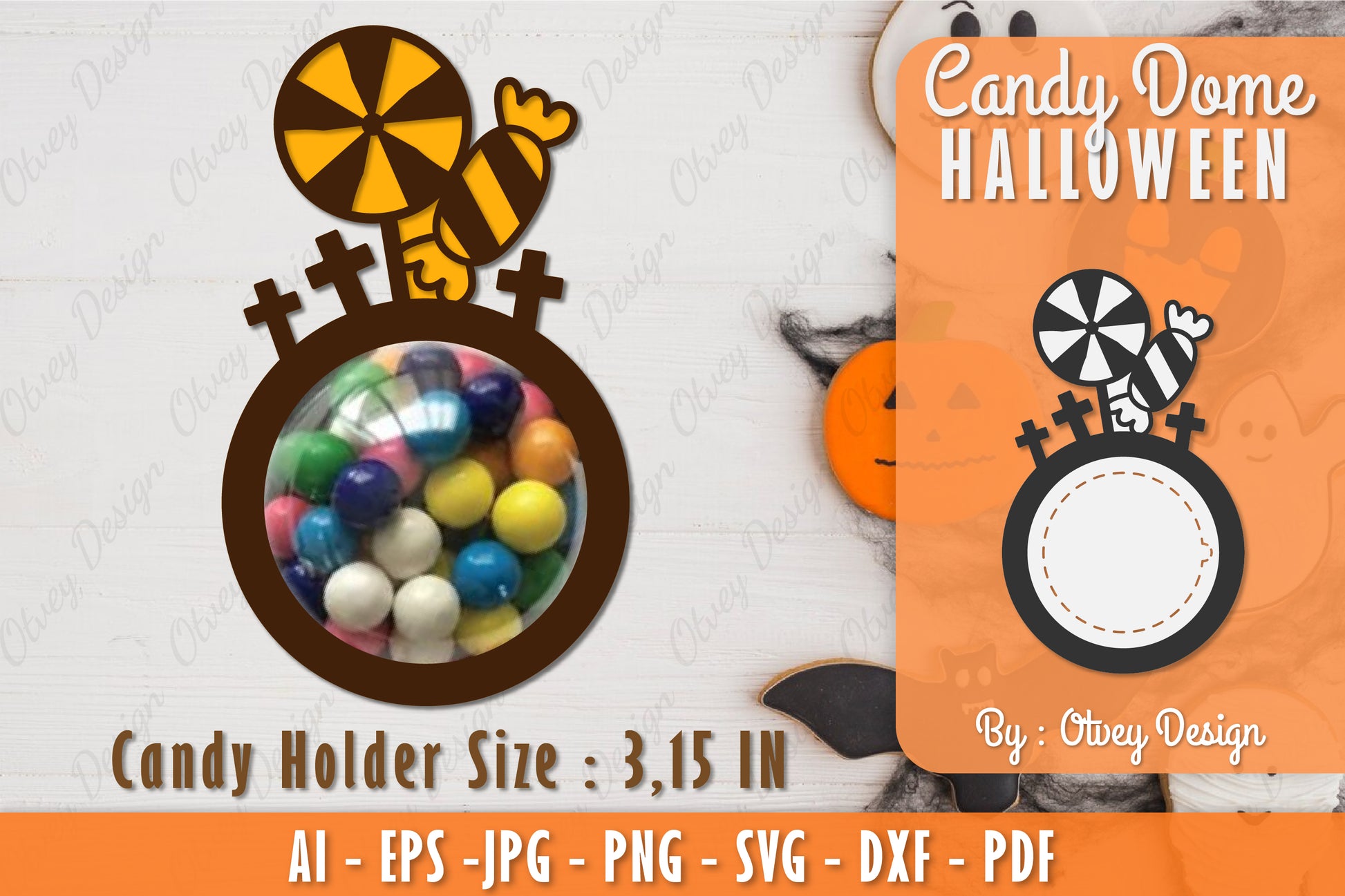 Halloween Candy Dome SVG Bundle 18 - CraftNest - Digital Crafting and Art