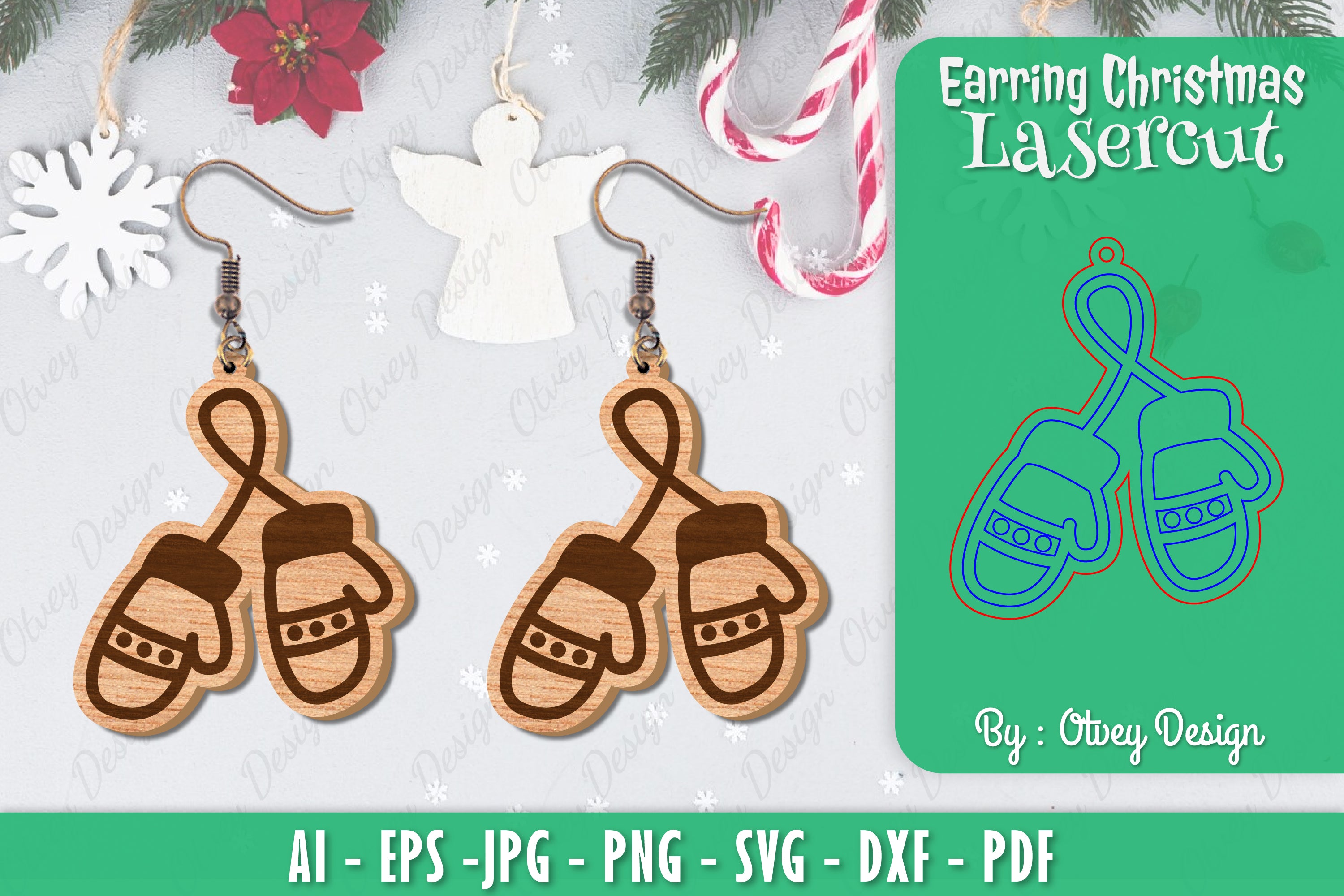 Christmas Earrings SVG Bundle