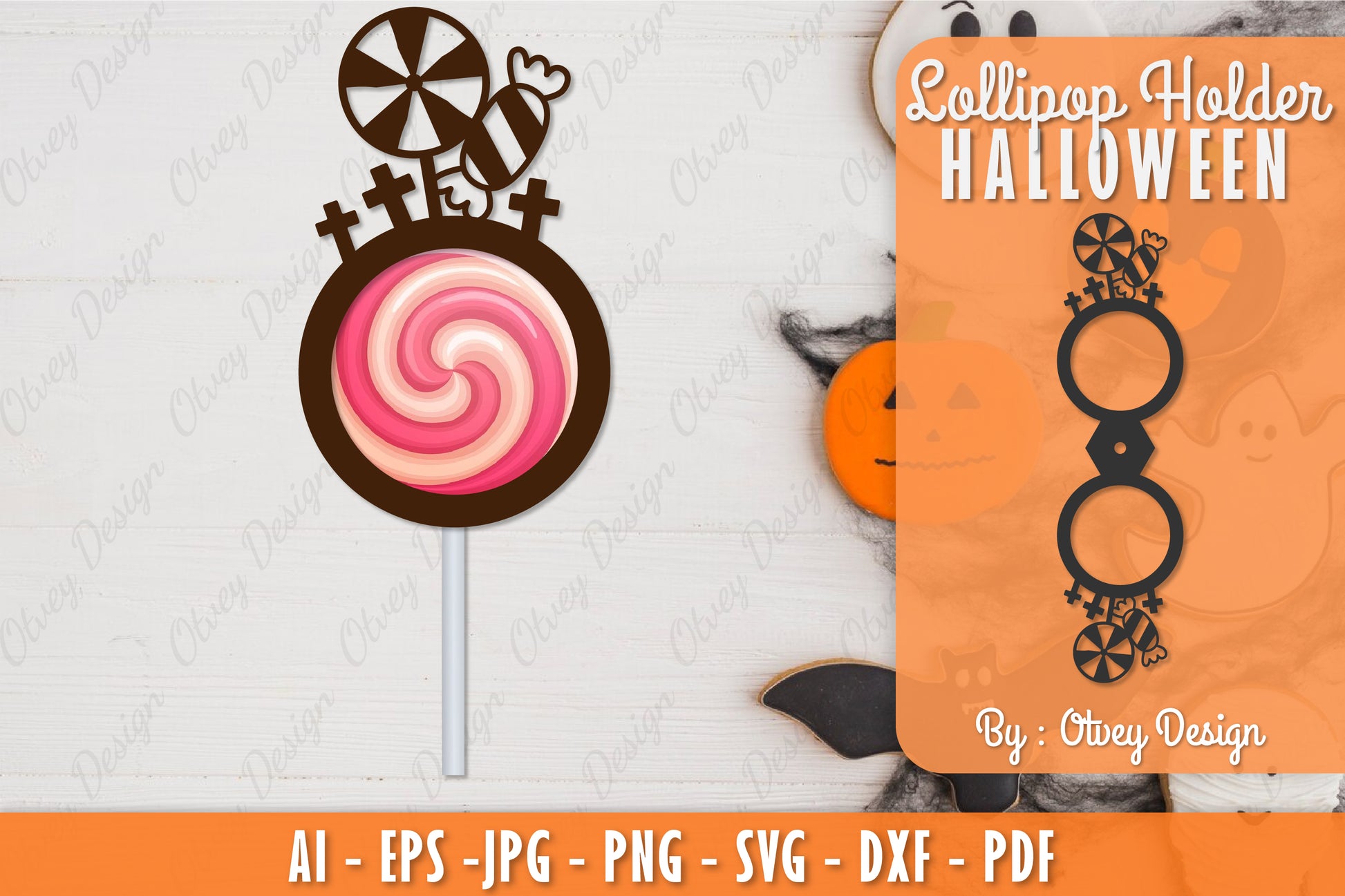 Halloween Lollipop Holder SVG Bundle 18 - CraftNest - Digital Crafting and Art