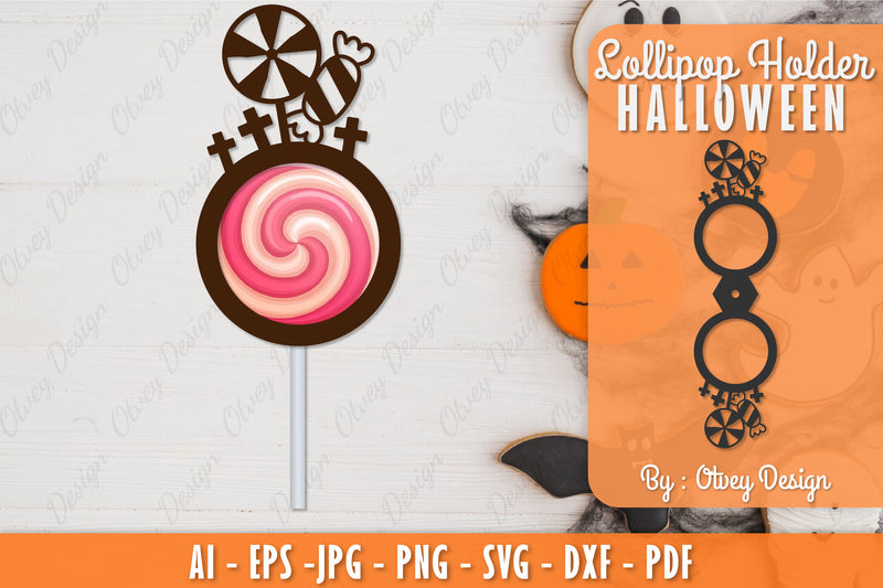 Halloween Lollipop Holder SVG Bundle 18 - CraftNest - Digital Crafting and Art