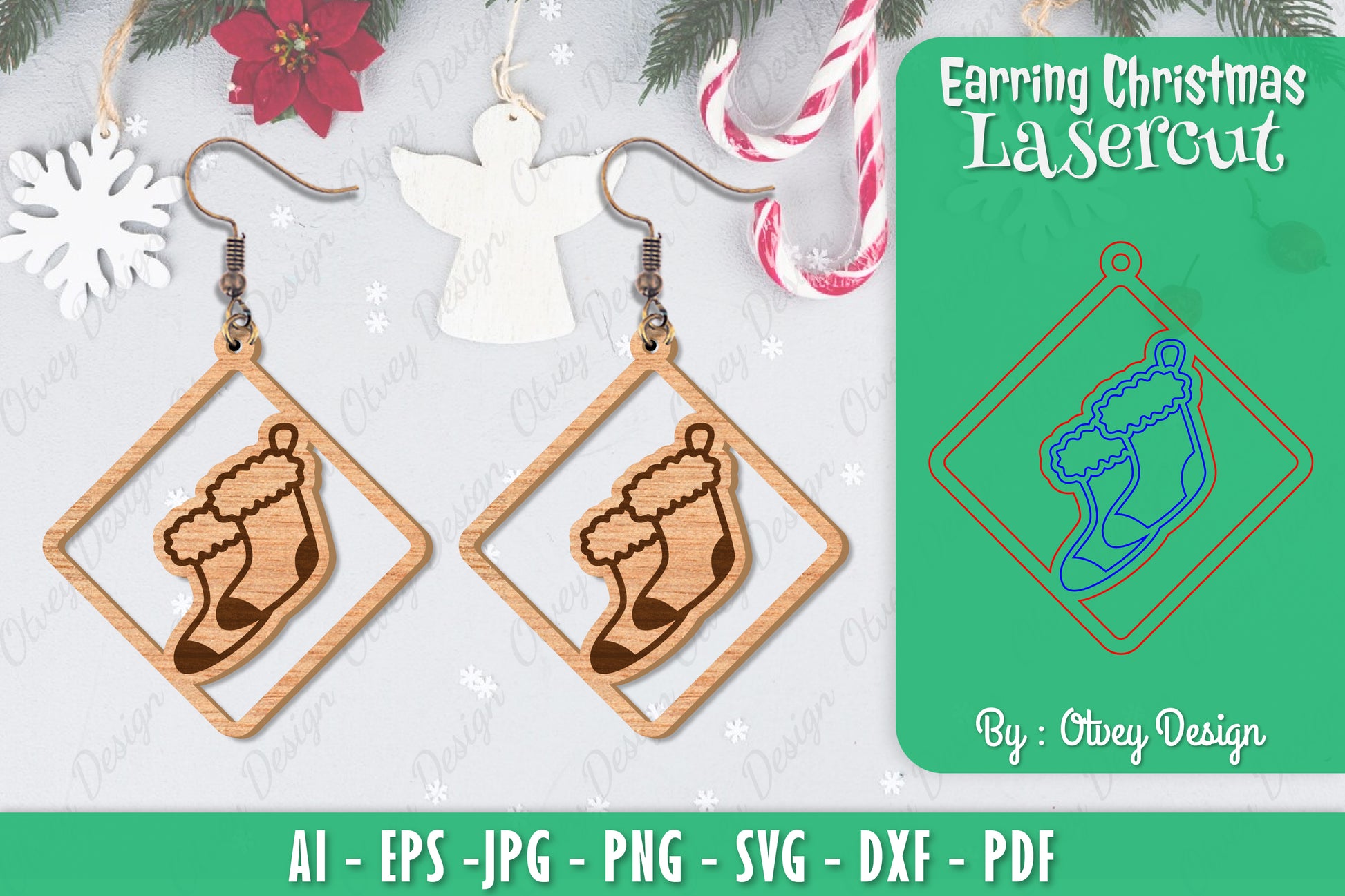 Christmas Earrings SVG Bundle 6 - CraftNest - Digital Crafting and Art