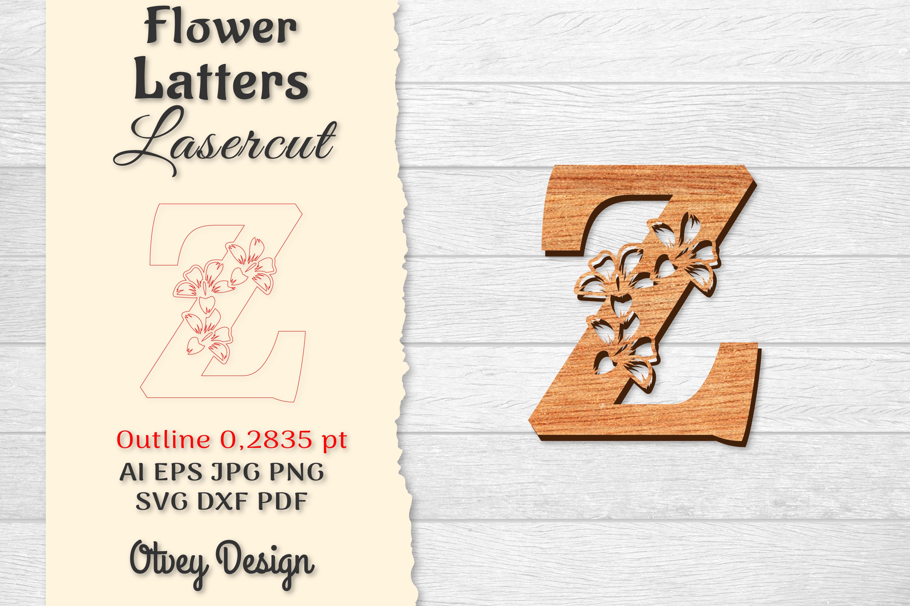 Flower Letters Laser Cut SVG Bundle 153 - CraftNest - Digital Crafting and Art