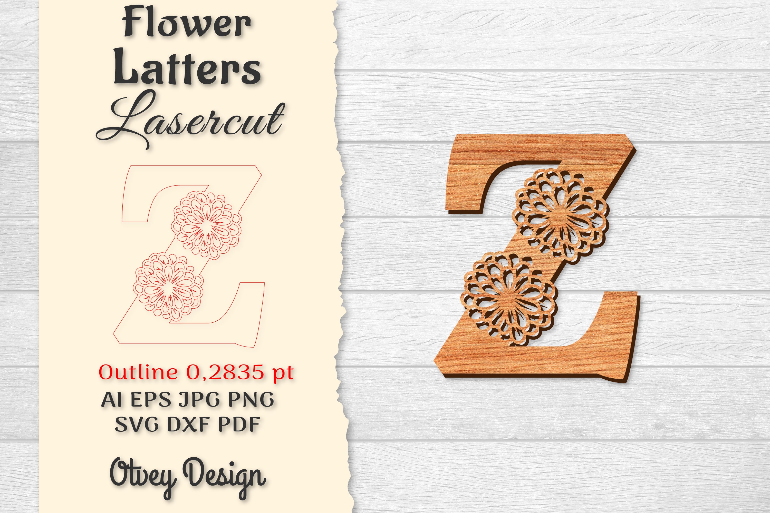 Flower Letters Laser Cut SVG Bundle 49 - CraftNest - Digital Crafting and Art