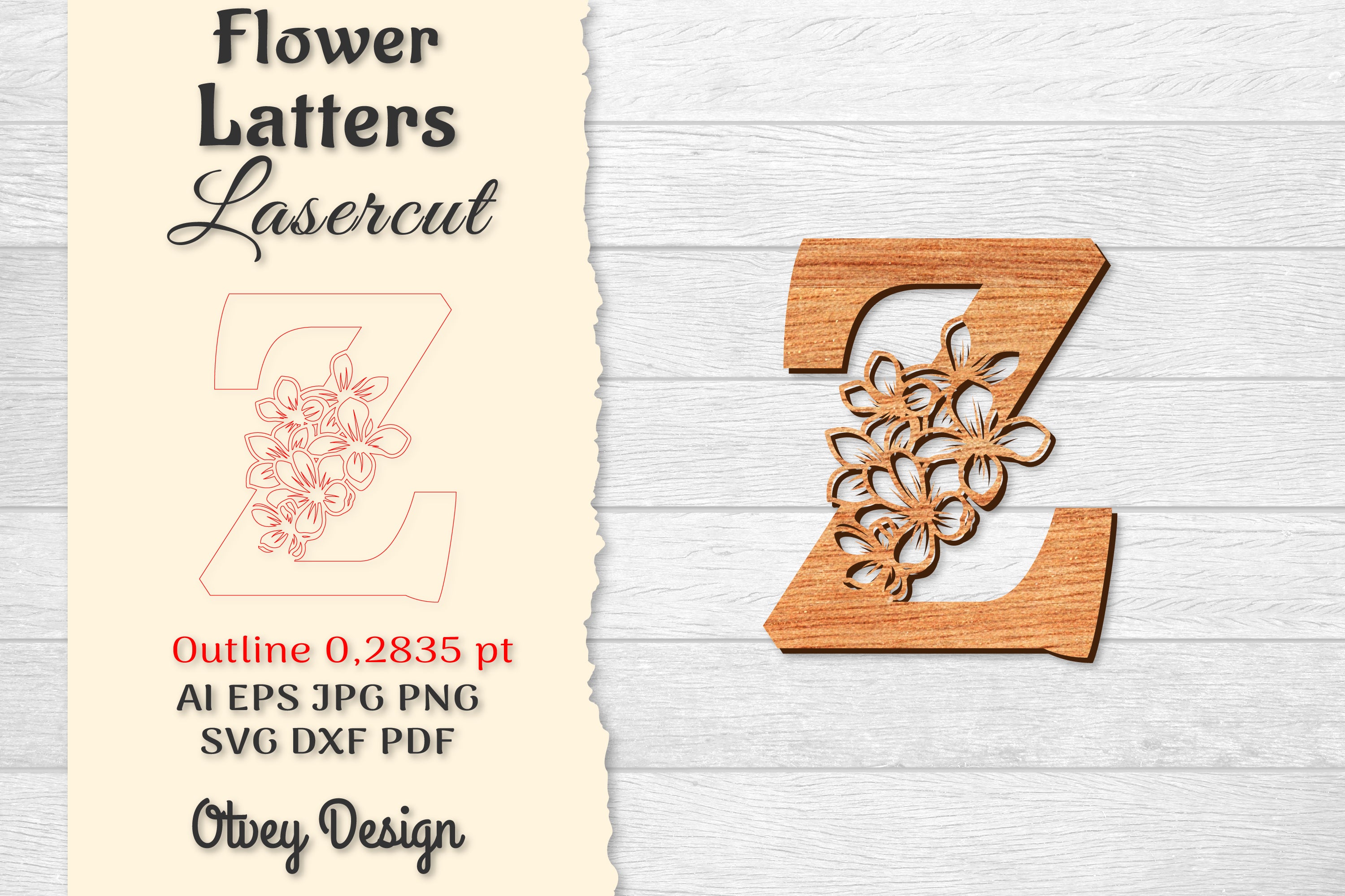 Flower Letters Laser Cut File SVG Bundle 142 - CraftNest - Digital Crafting and Art