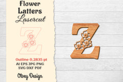 Flower Letters Laser Cut SVG Bundle 141 - CraftNest - Digital Crafting and Art
