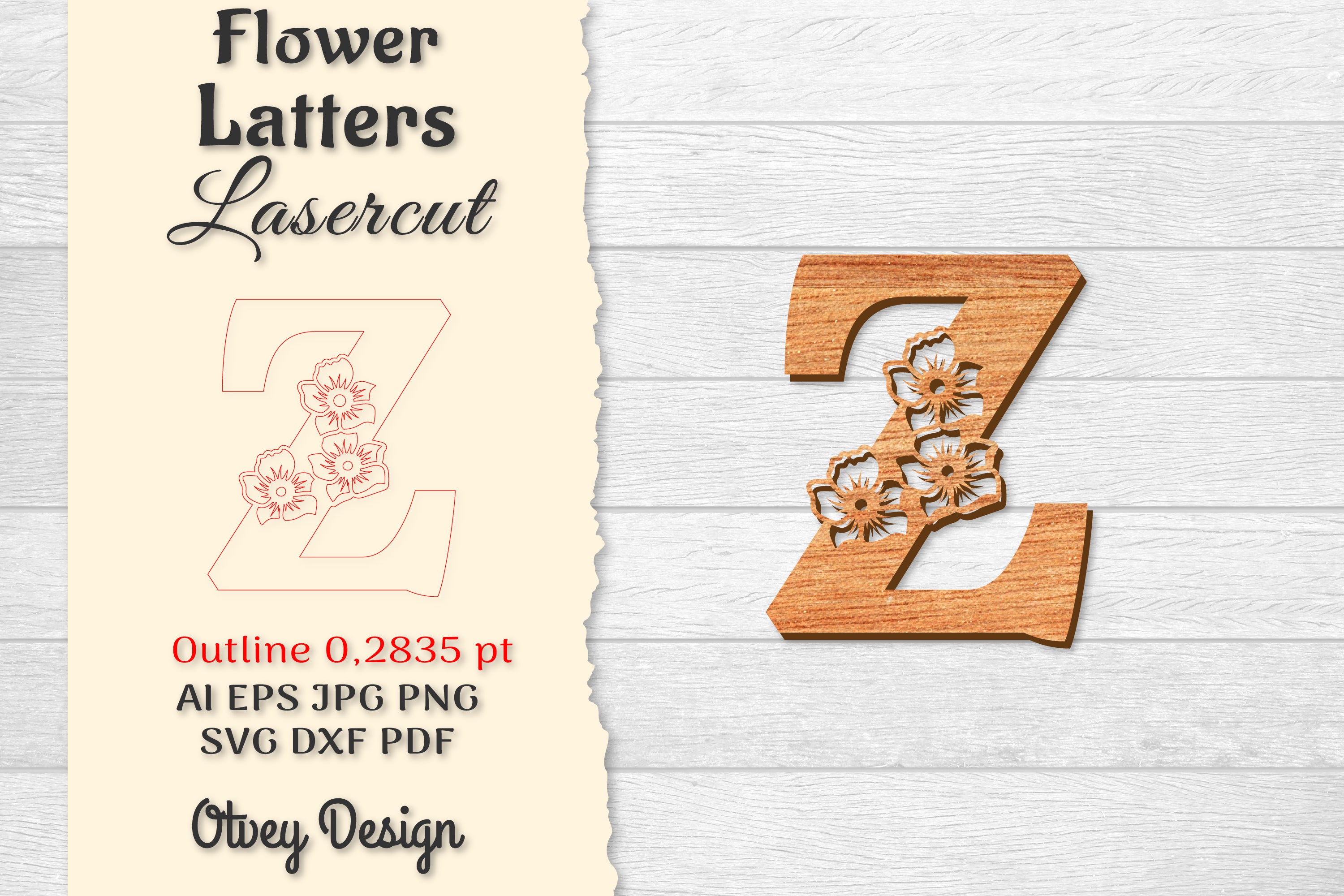 Flower Letters Laser Cut SVG Bundle 141 - CraftNest - Digital Crafting and Art