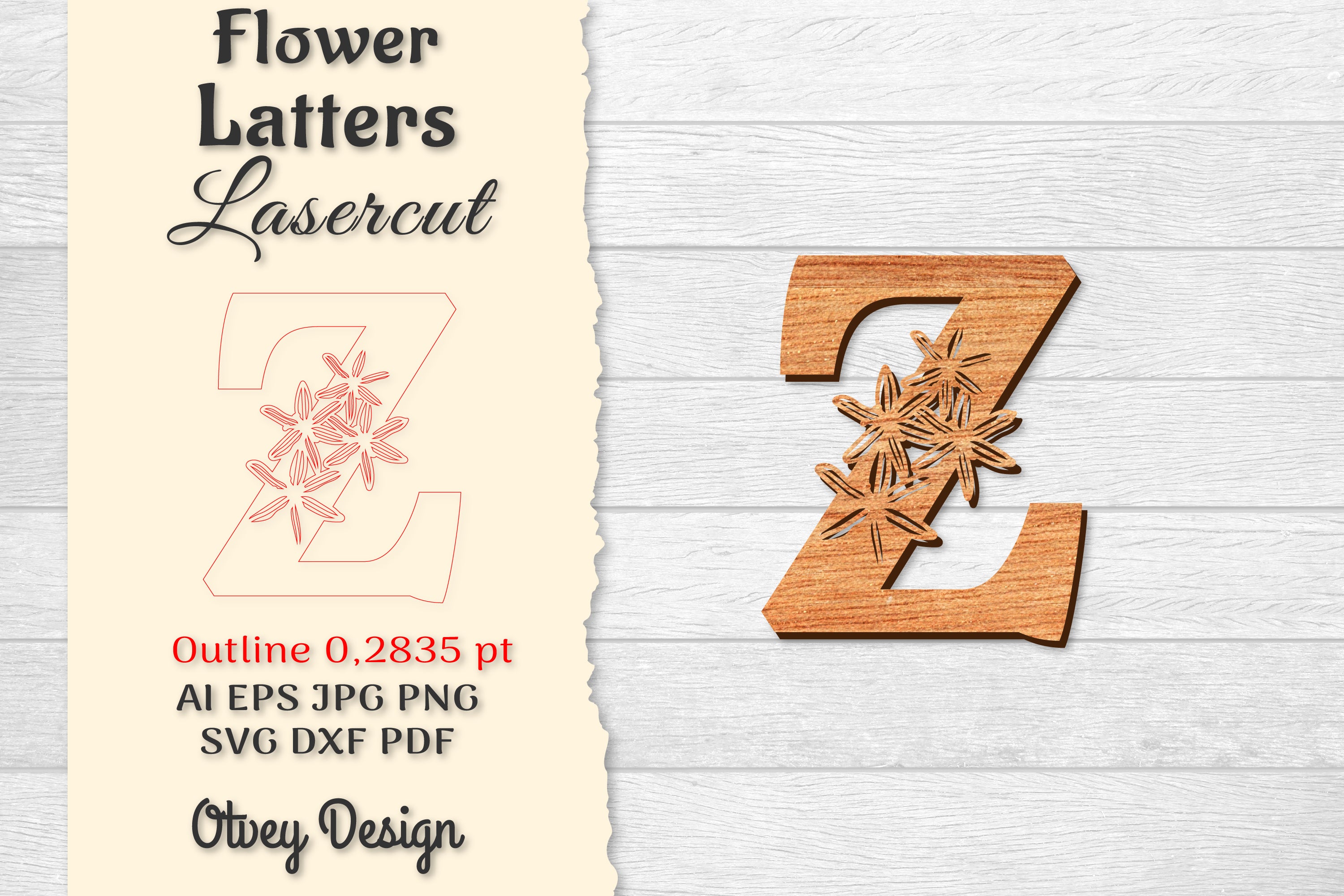 Flower Letters Laser Cut SVG Bundle 61 - CraftNest - Digital Crafting and Art