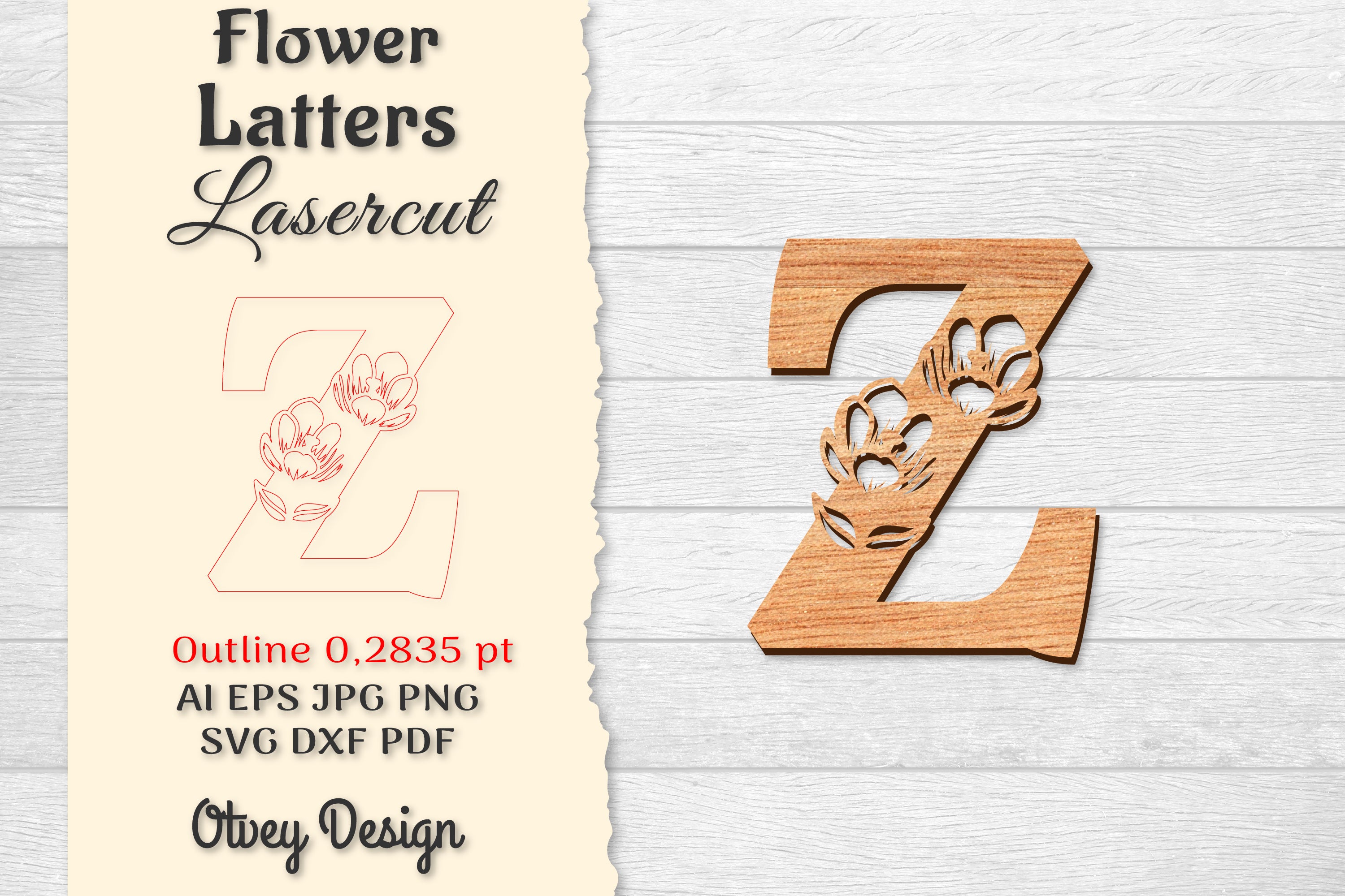 Flower Letters Laser Cut SVG Bundle 105 - CraftNest - Digital Crafting and Art