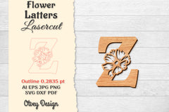 Flower Letters Laser Cut File SVG Bundle 63 - CraftNest - Digital Crafting and Art