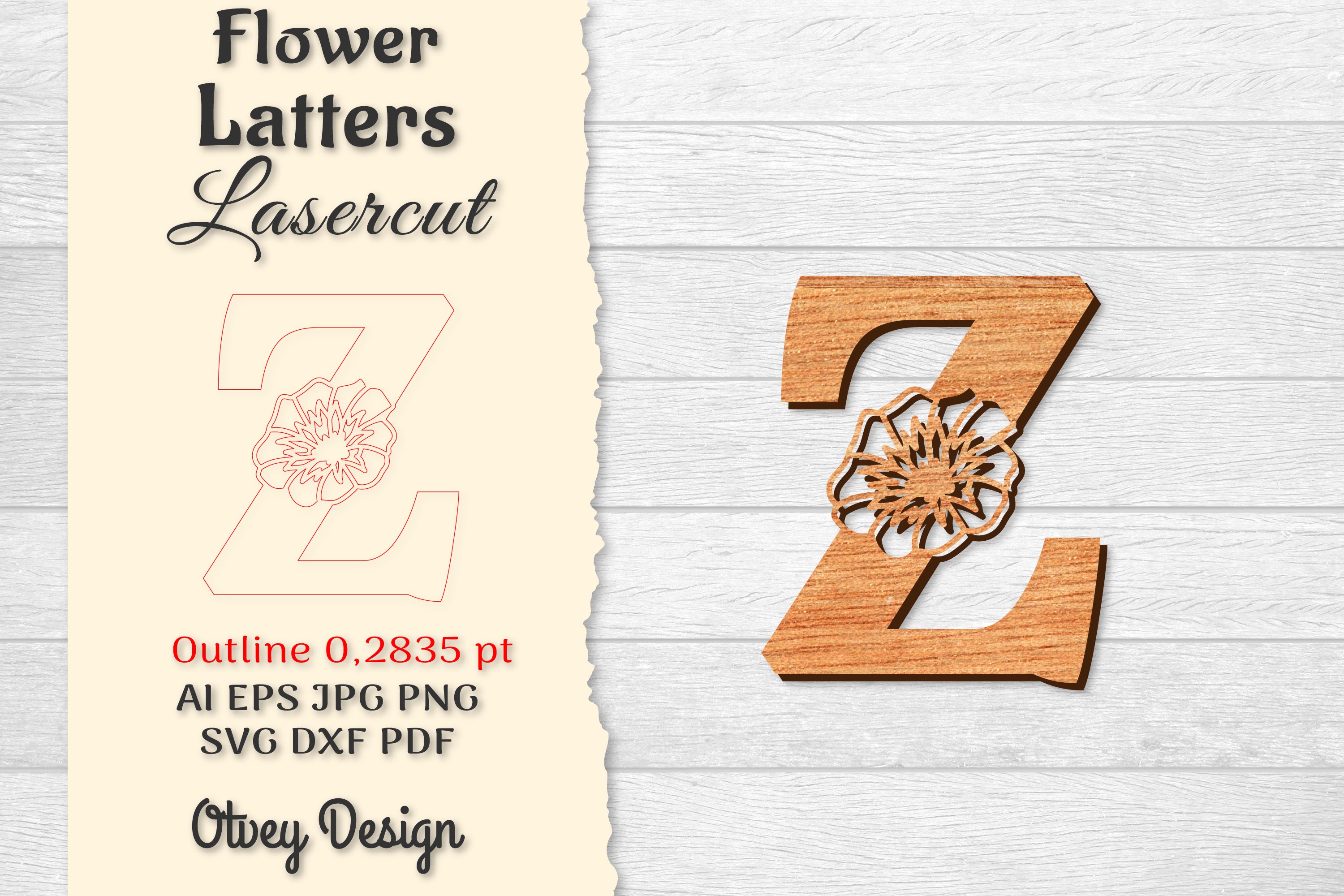 Flower Letters Laser Cut File SVG Bundle 16 - CraftNest - Digital Crafting and Art