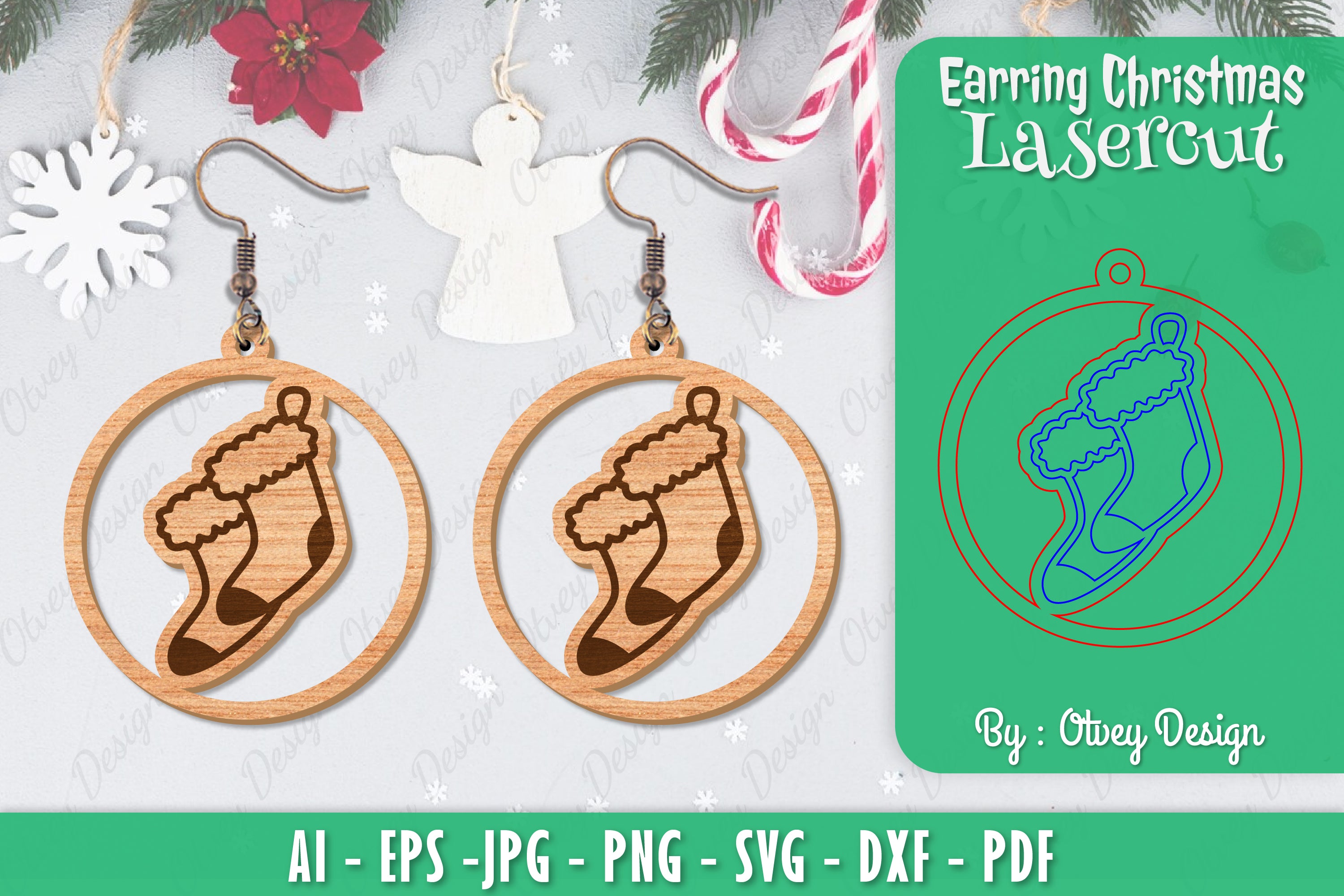 Christmas Earrings SVG Bundle
