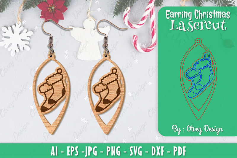 Christmas Earrings SVG Bundle 66 - CraftNest - Digital Crafting and Art