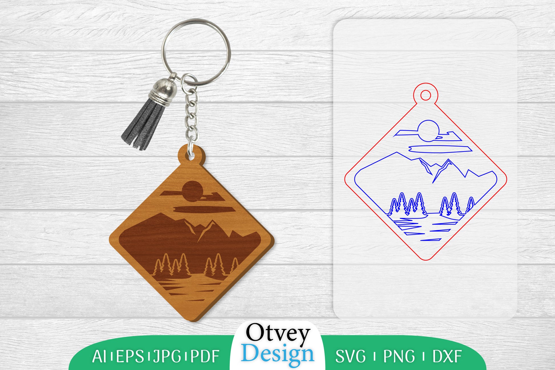 Sunset Mountain Keychain SVG Bundle 19 - CraftNest - Digital Crafting and Art