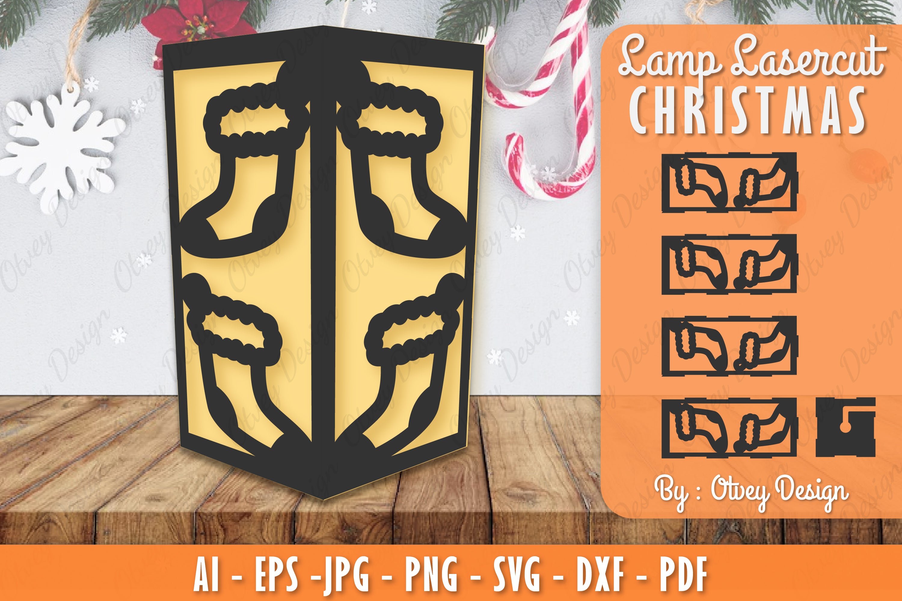 Christmas Lamp Lasercut SVG Bundle 19 - CraftNest - Digital Crafting and Art